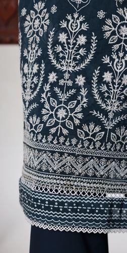 Bin Saeed Luxury Lawn White & White Chickenkari Embroidery 3Piece Stitched COLLECTION 2026. D-14