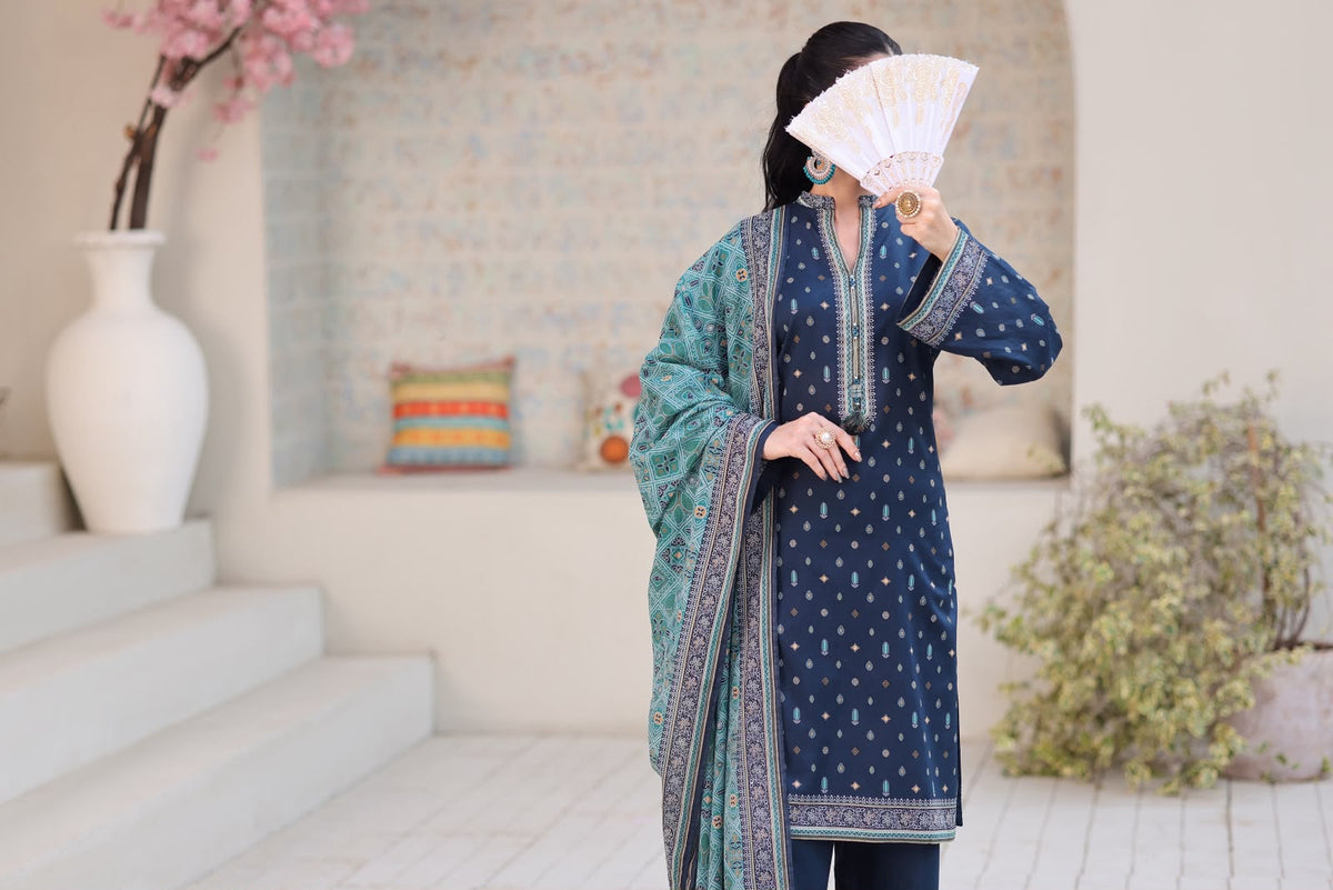 Aizal Luxury Lawn Printed Vol-1 3Piece Stitched Collection 2026 D#-09