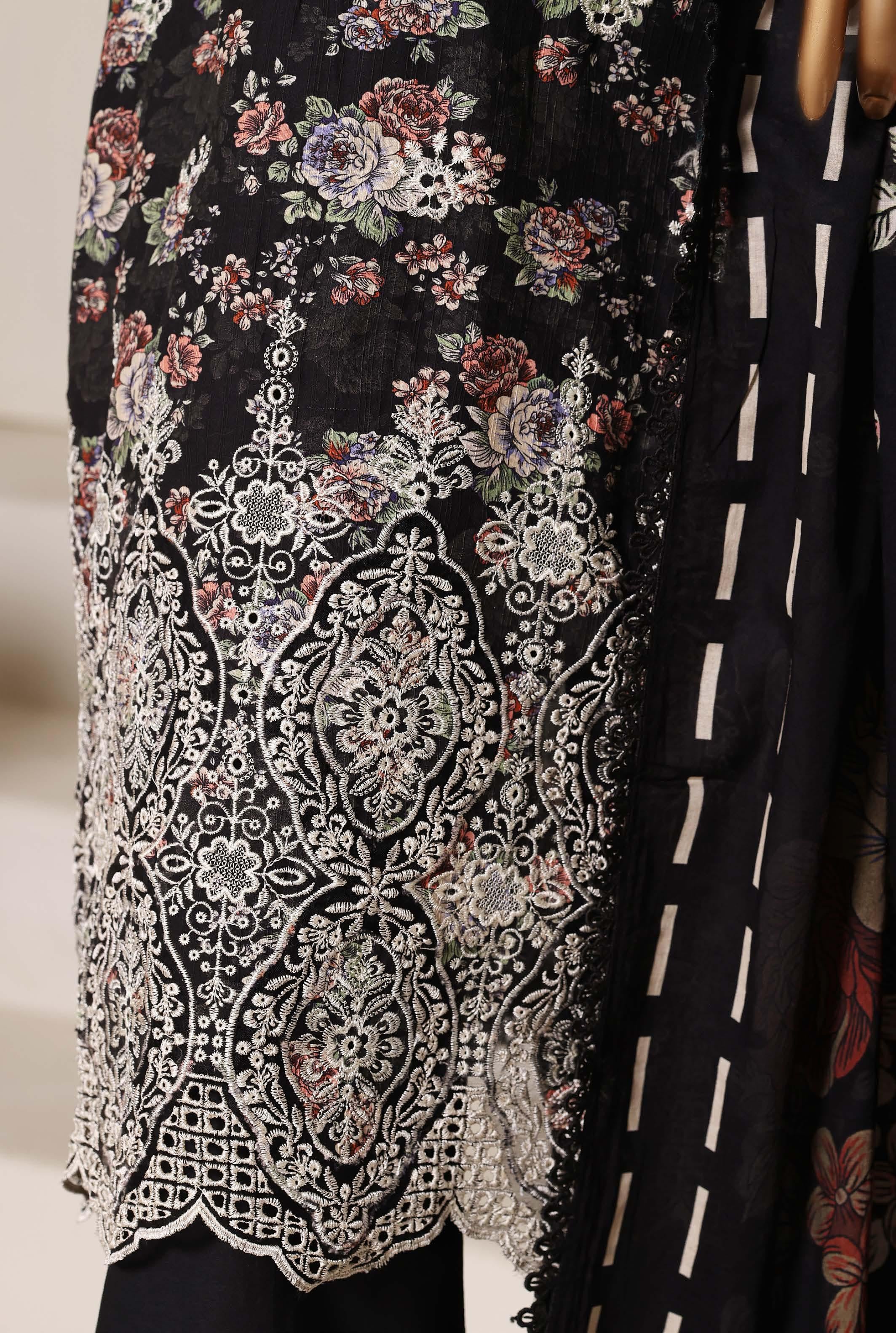 Sadabahar Luxury Fussion Lace Cut Work Lawn Embroidery 3Piece Stitched COLLECTION 2026. D-03