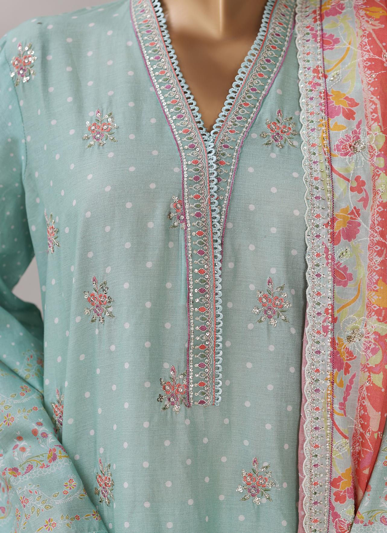 Bin Saeed Luxury Stitched Lawn Embroidery With Dupatta Embroidery 3Piece Stitched COLLECTION 2026. D-07