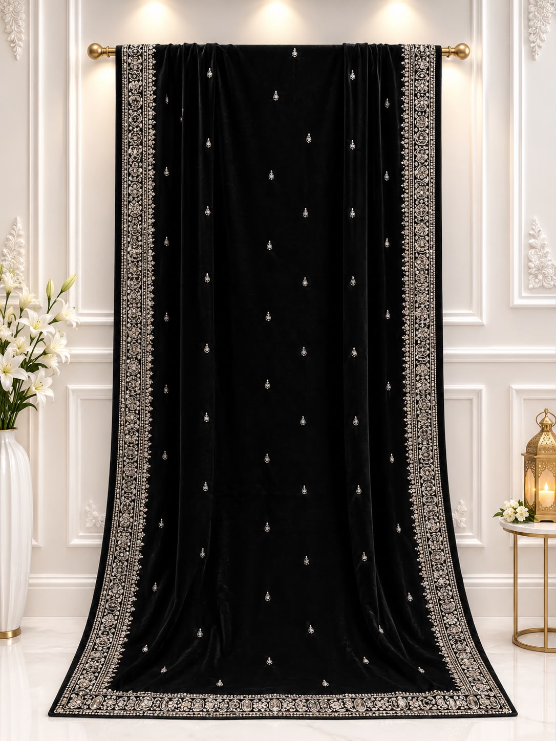 Exclusive Velvet 9000 Micro Shwal Dupatta Collection (Black)