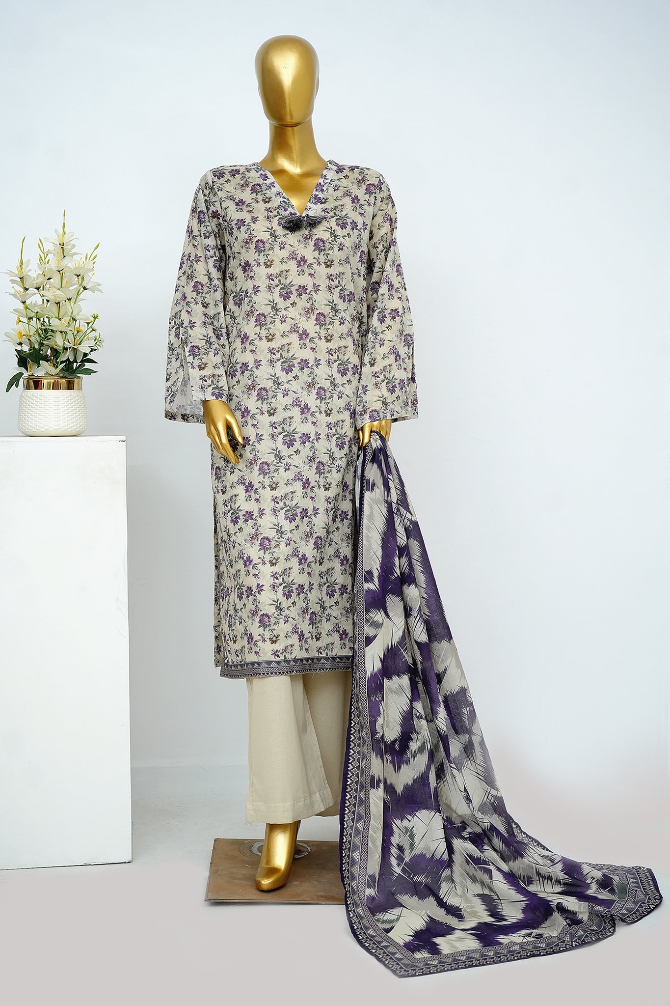 BIN SAEED Luxury Lawn Printed 3pcs Stitched Vol-30 3Piece Stitched COLLECTION 2026 D#-77