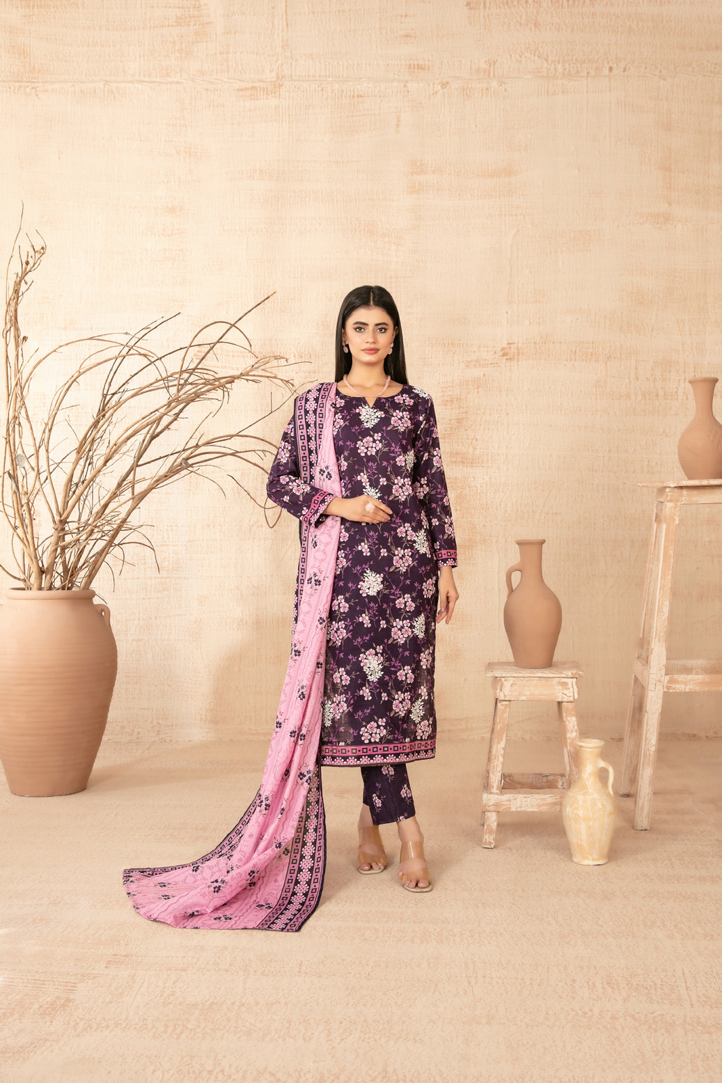 Areeka By Tawakkal Khaddar Boti Embroidery 3Piece Unstitched Collection 2025. D-08