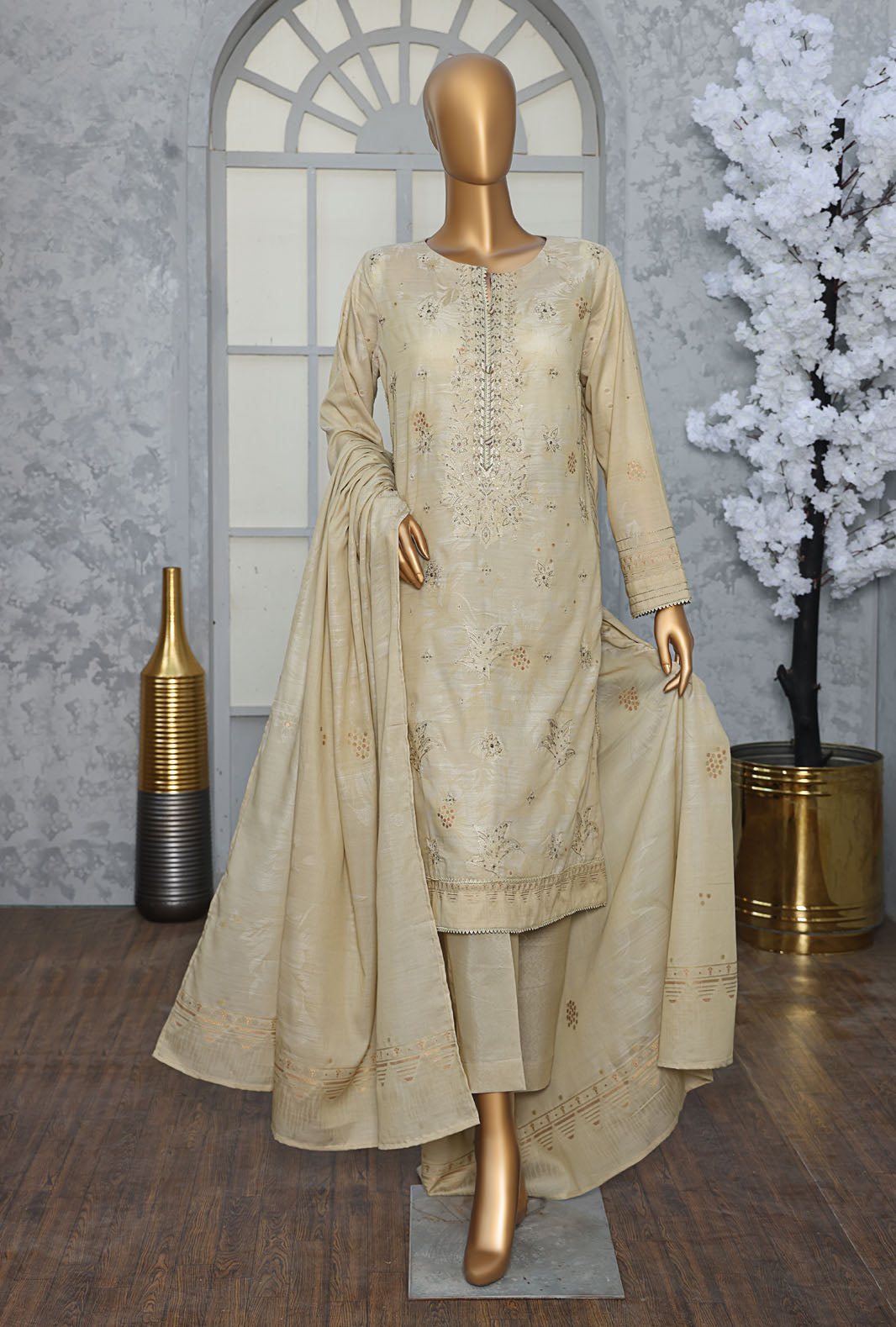 Valencia By HZ Textiles Embroidered Jacquard Suit Unstitched 3 Piece Collection 2025 D-02