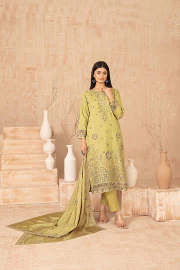 Nisrine By Tawakkal Embroidery Viscous Slub 3Piece Unstitched Collection 2025. D-02