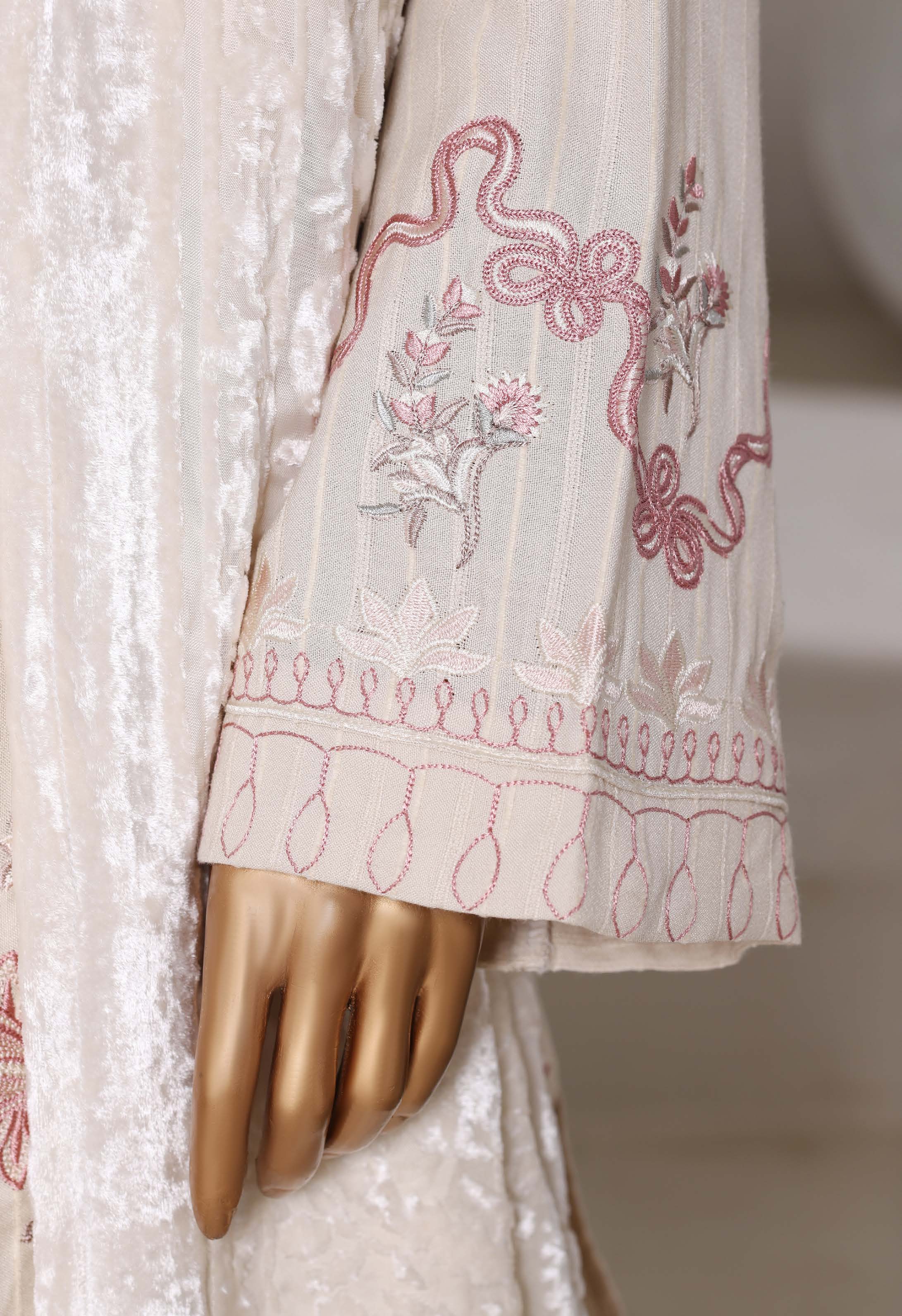 Sadabahar Stitched Winter Embroidery Dhanak 3Piece With Palachi Shwal Collection 2025 SDPL -03