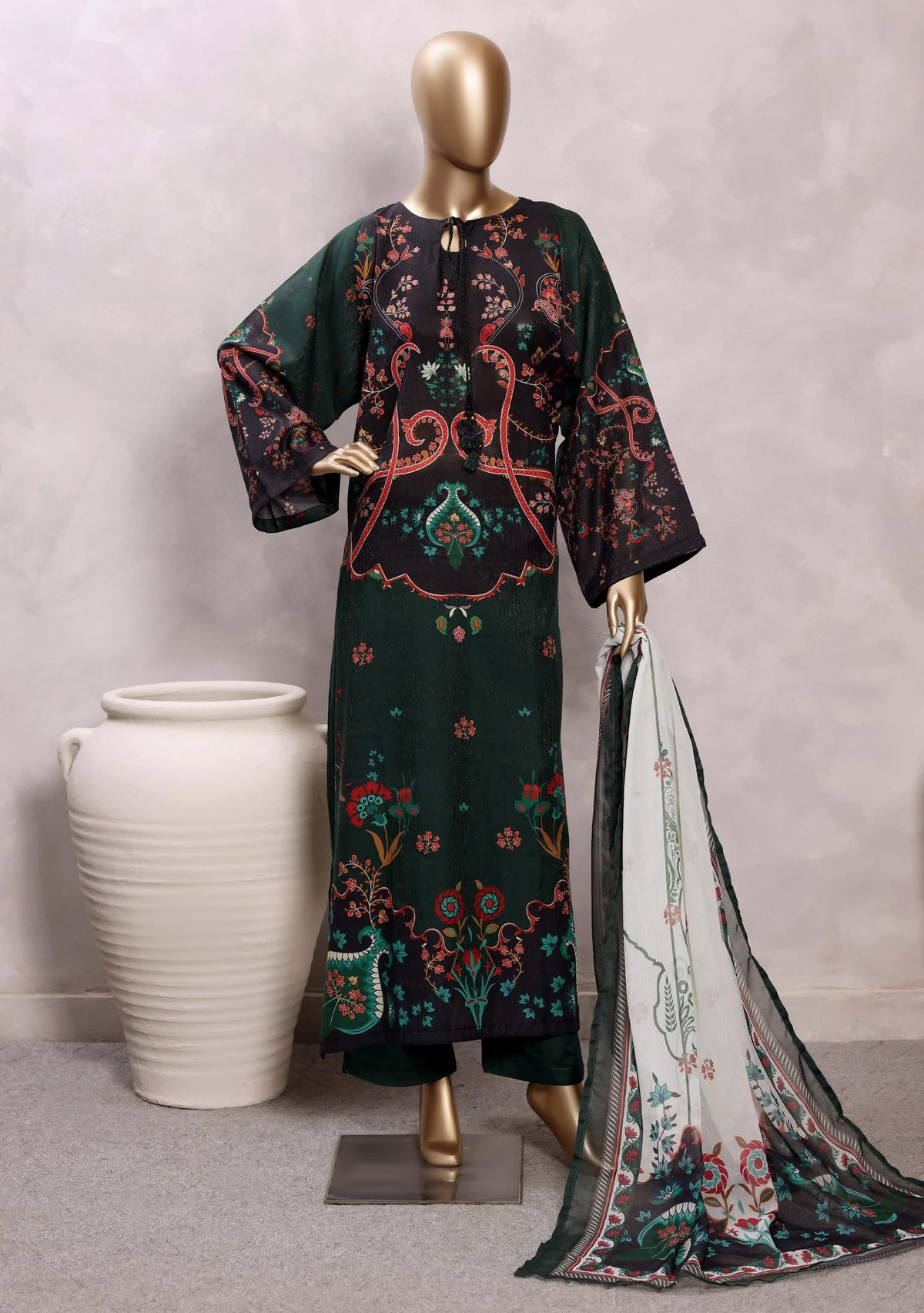 Sadabahar Luxury Chimti Lawn 3Piece Ready To Wear Kaftan Collection KFL-1010