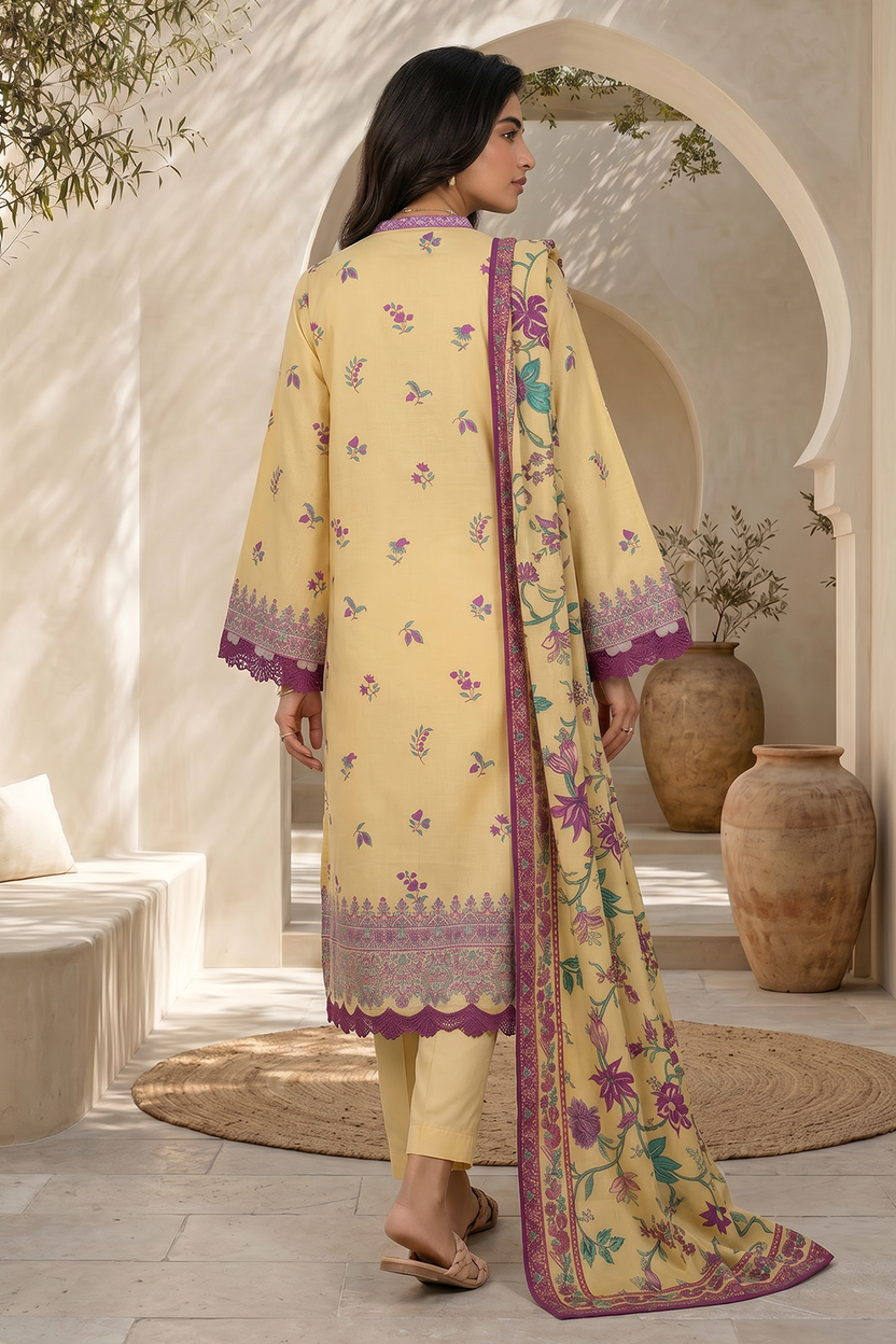 Zellbery Luxury Lawn Printed 3Piece Unstitched Collection 2026 WUS26X31147