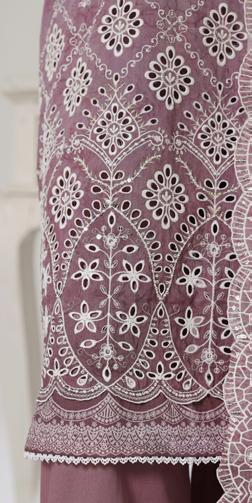 Bin Saeed Luxury Lawn White & White Chickenkari Embroidery 3Piece Stitched COLLECTION 2026. D-03