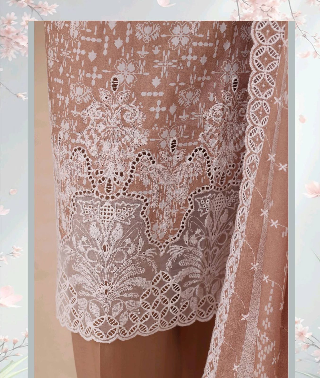 HZ Textiles Luxury Printkari Embroidered Lawn Suit Stitched 3 Piece 2026 D#-04