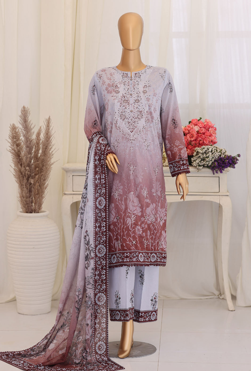 Virsa by HZ Textiles Embroidered Lawn Unstitched 3Piece Collection 2026 D#-01
