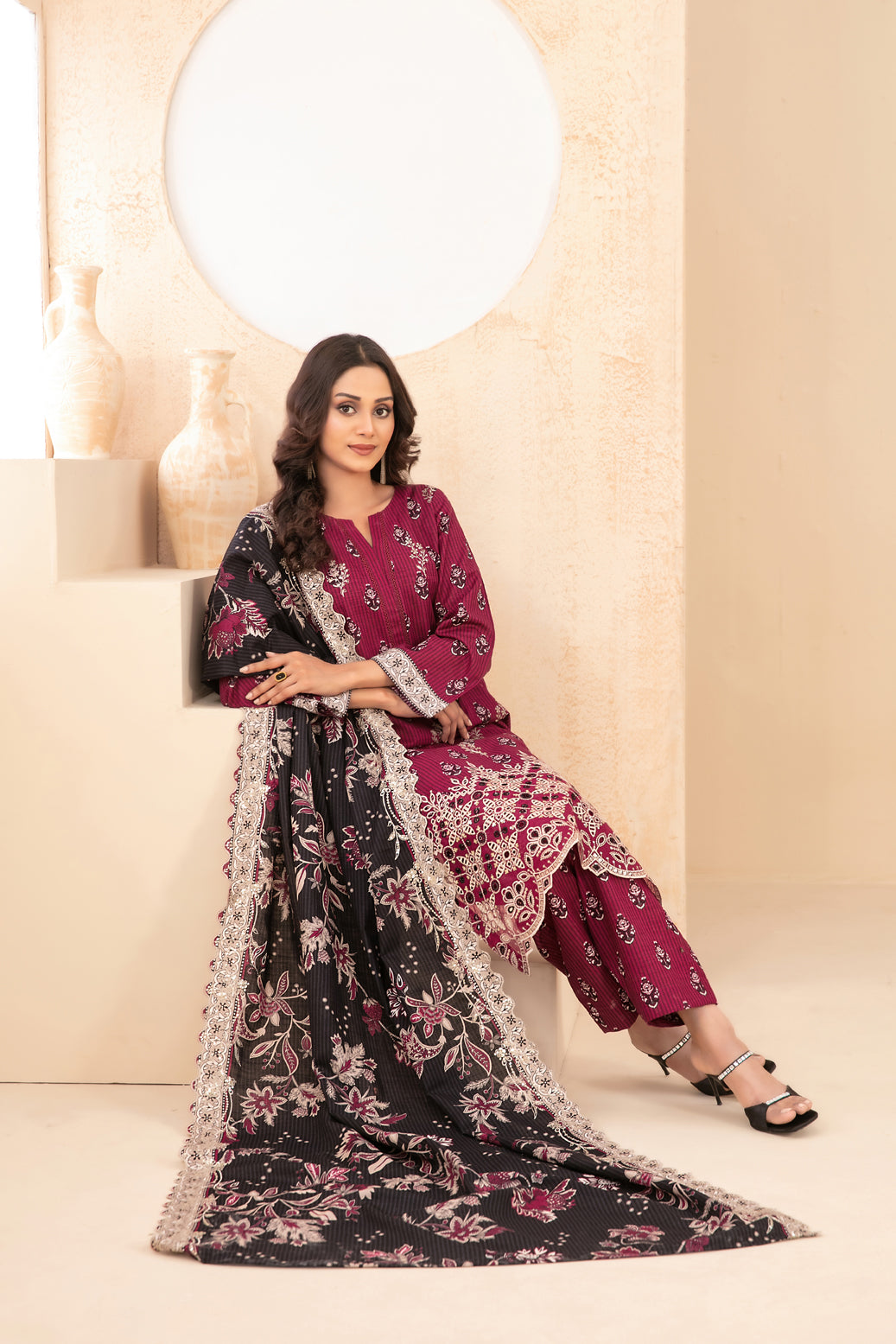 TAWAKKAL MAYESHA EMBROIDERED KHADDAR 3PIECE UNSTITCHED COLLECTION 2025 D-02