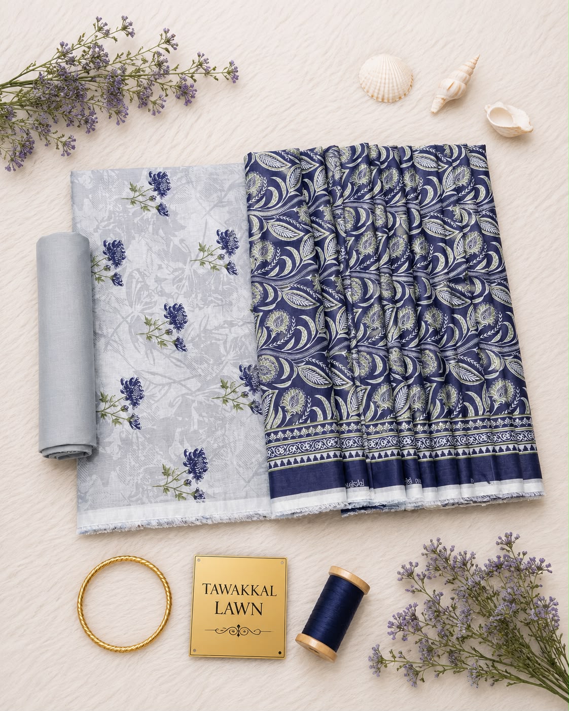 Tawakkal Luxury Lawn  Digital Printed 3Piece Unstitched_ COLLECTION 2026 D#-03