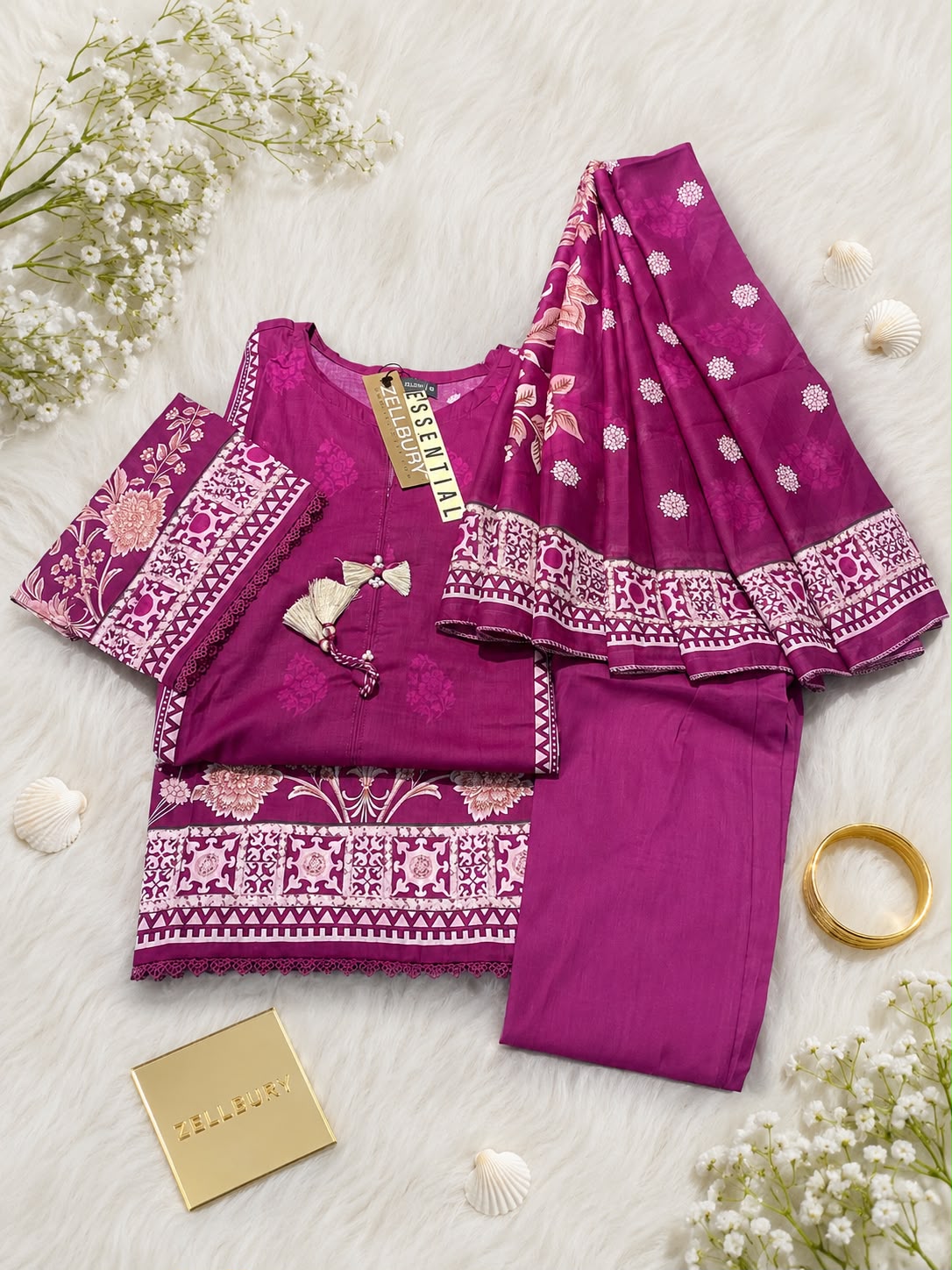 Zellbery Ready To Wear Luxury Lawn Printed 3pcs Stitched COLLECTION 2026 D#-03