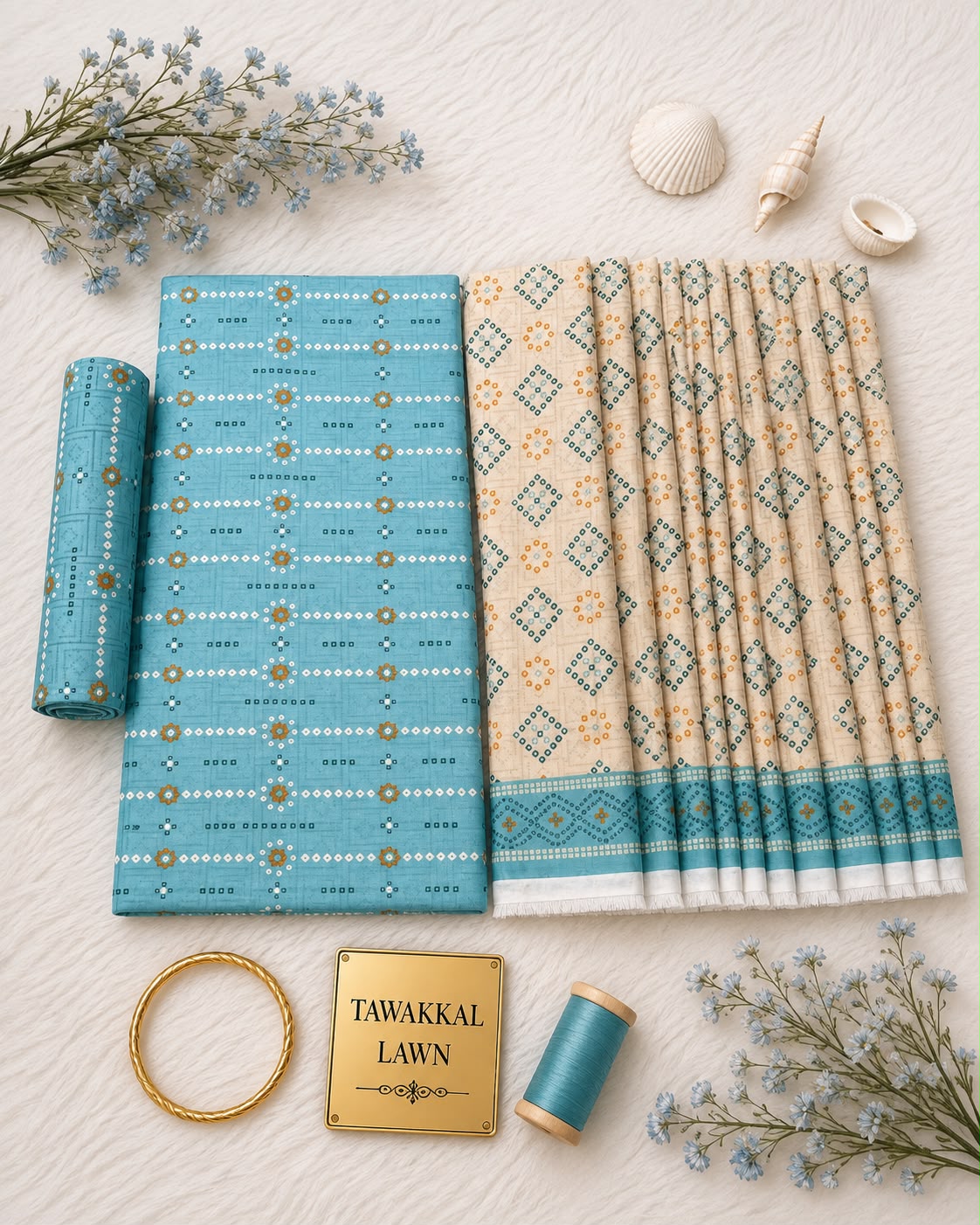 Tawakkal Luxury Lawn  Digital Printed 3Piece Unstitched_ COLLECTION 2026 D#-14