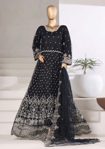 Mahpara By Sadabahar Handwork Embroidered Net Stitched 3 Piece Frock - D-03 - SB25MFF - Black- Festive Collection 2025