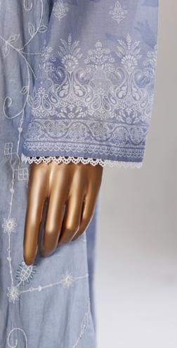 Bin Saeed Luxury Lawn White & White Chickenkari Embroidery 3Piece Stitched COLLECTION 2026. D-15