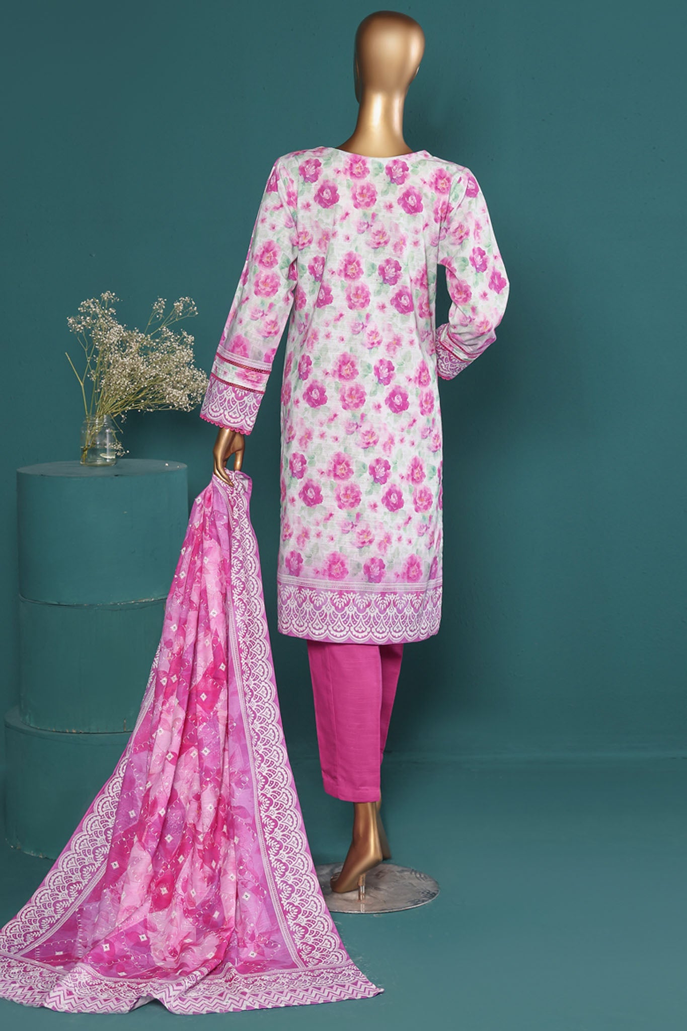 HZ Printkari Embroidered Khaddar Stitched 3 Piece Collection 2025. HZPE 07