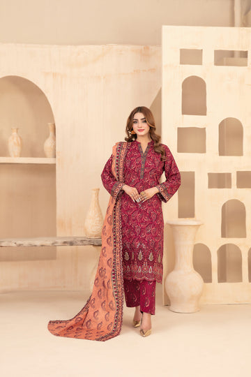 TAWAKKAL MAYESHA EMBROIDERED KHADDAR 3PIECE UNSTITCHED COLLECTION 2025 D-07