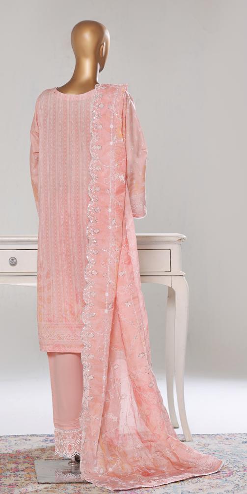 Bin Saeed Luxury Lawn White & White Chickenkari Embroidery 3Piece Stitched COLLECTION 2026. D-18