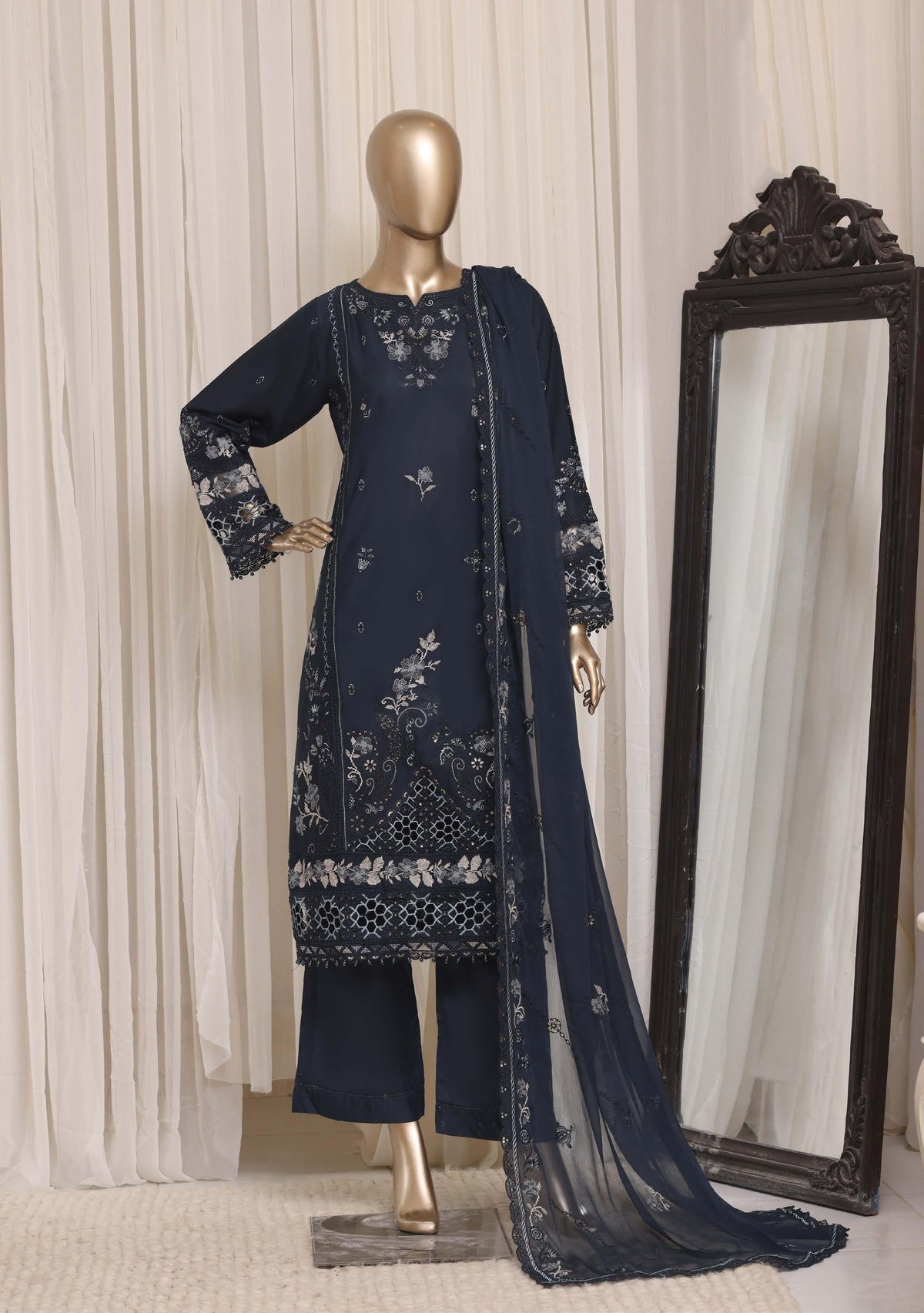 Sadabahar Luxury Slub Lawn Embroidery Stitched Vol-08 Collection 2026. LEL-1011