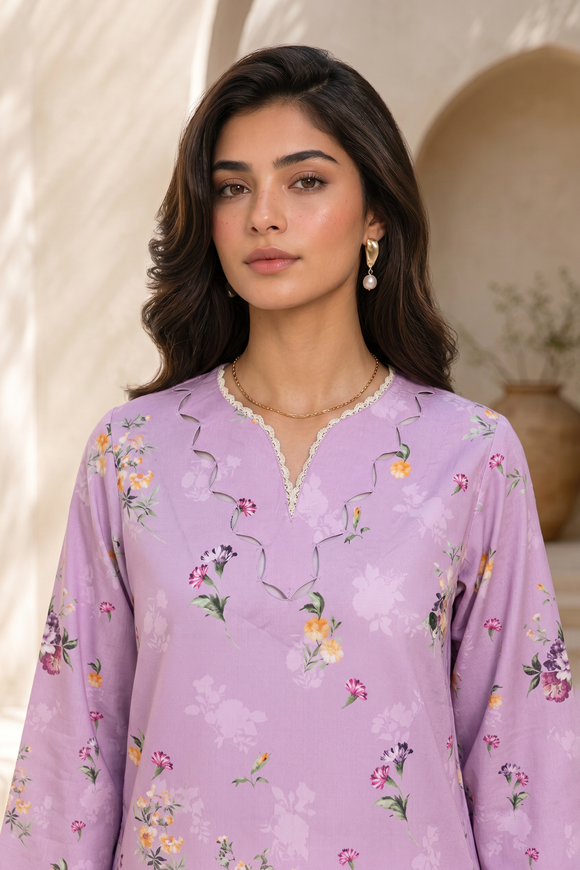 Zellbery Luxury Lawn Printed 3Piece Unstitched Collection 2026 WUS26X38063