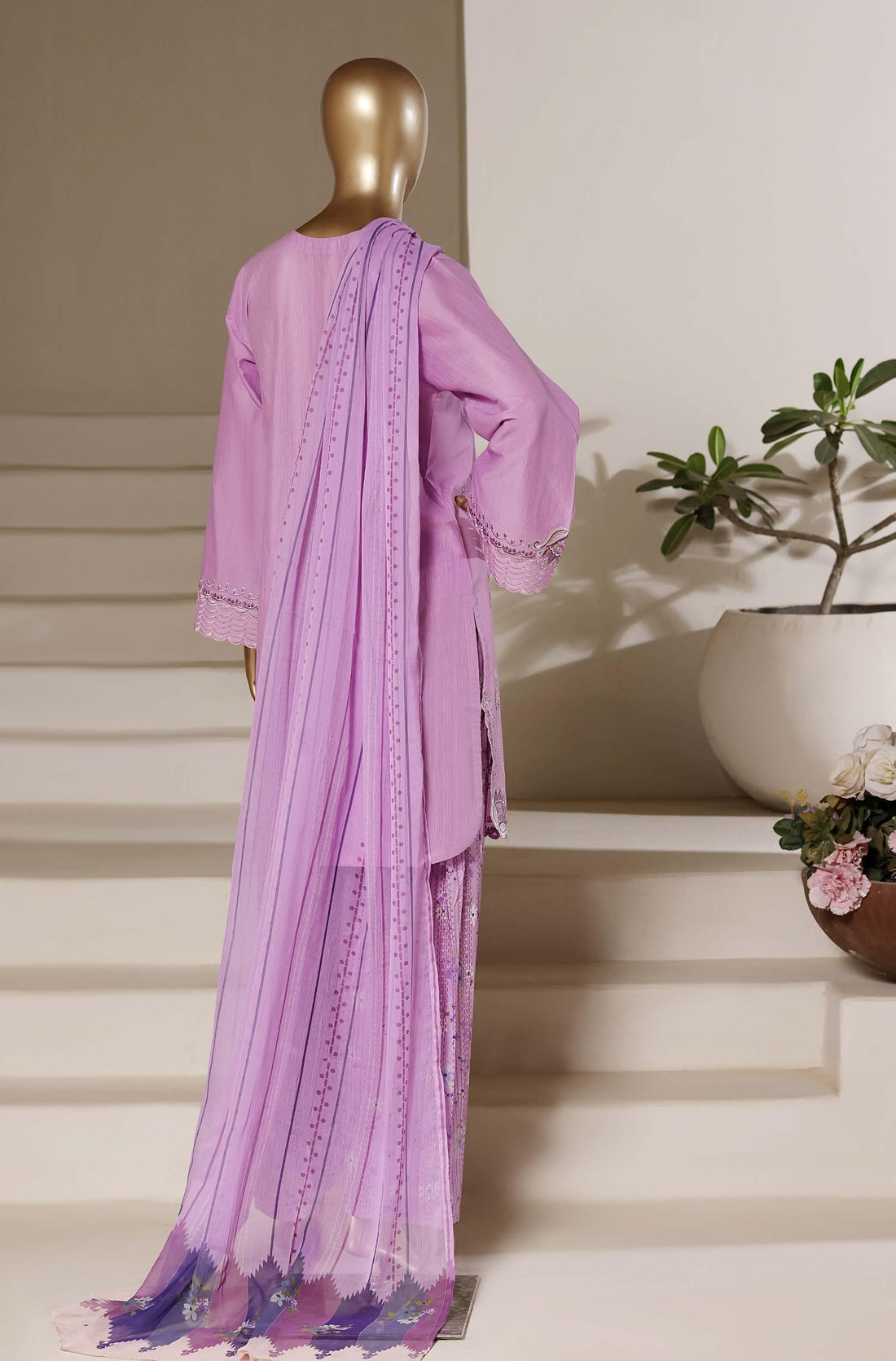 Sadabahar Luxury Eclair Solid  Textured Lawn Embroidery With Digital Printed Chiffon Dupatta With Printed Farshi Shalwar 3Piece Stitched Festive Edition Collection 2026. D#-05