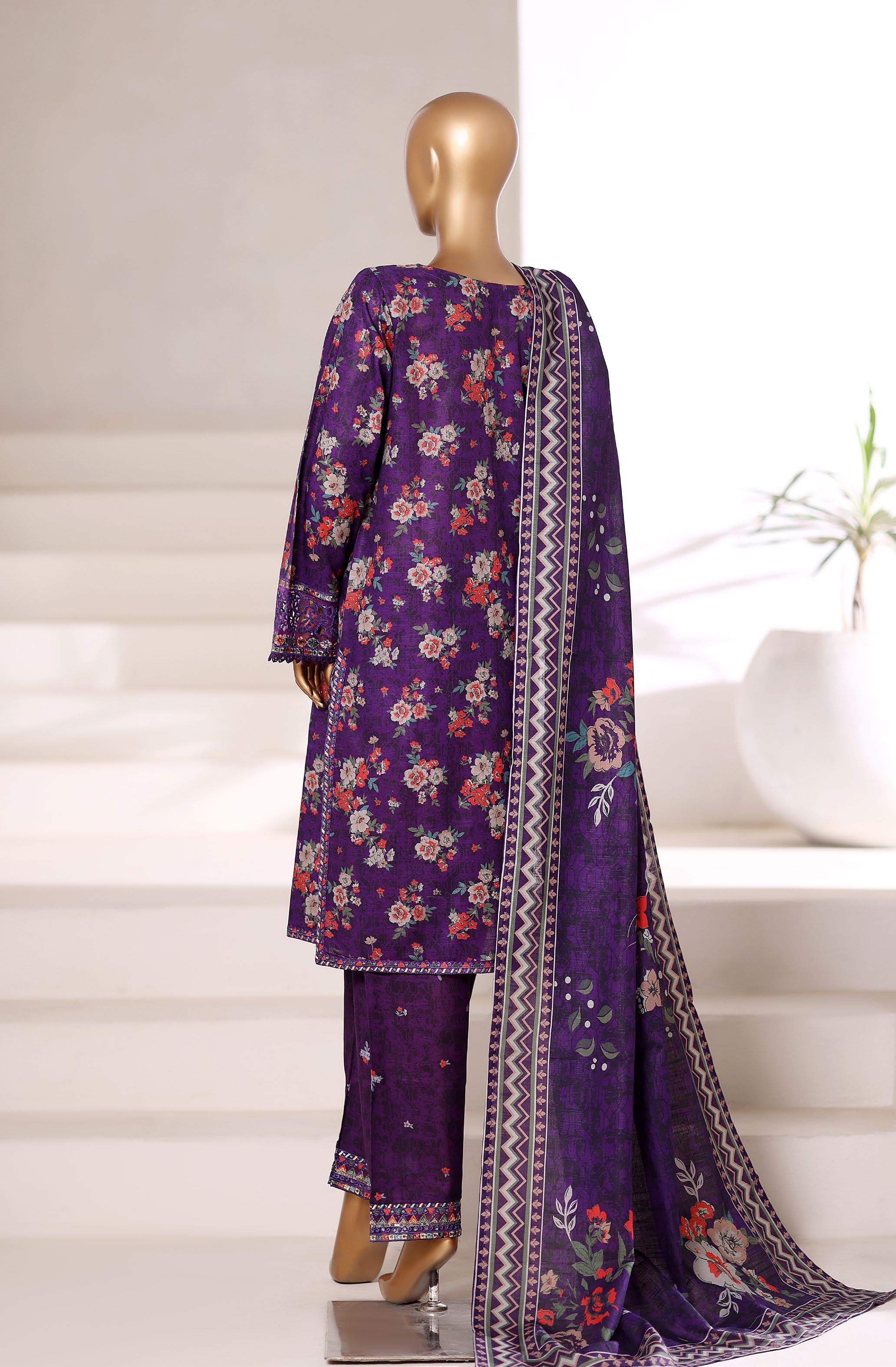 Sadabahar Malika Khaddar Short Length 3Piece Stitched Vol-02 Collection 2025. D-55 Purple