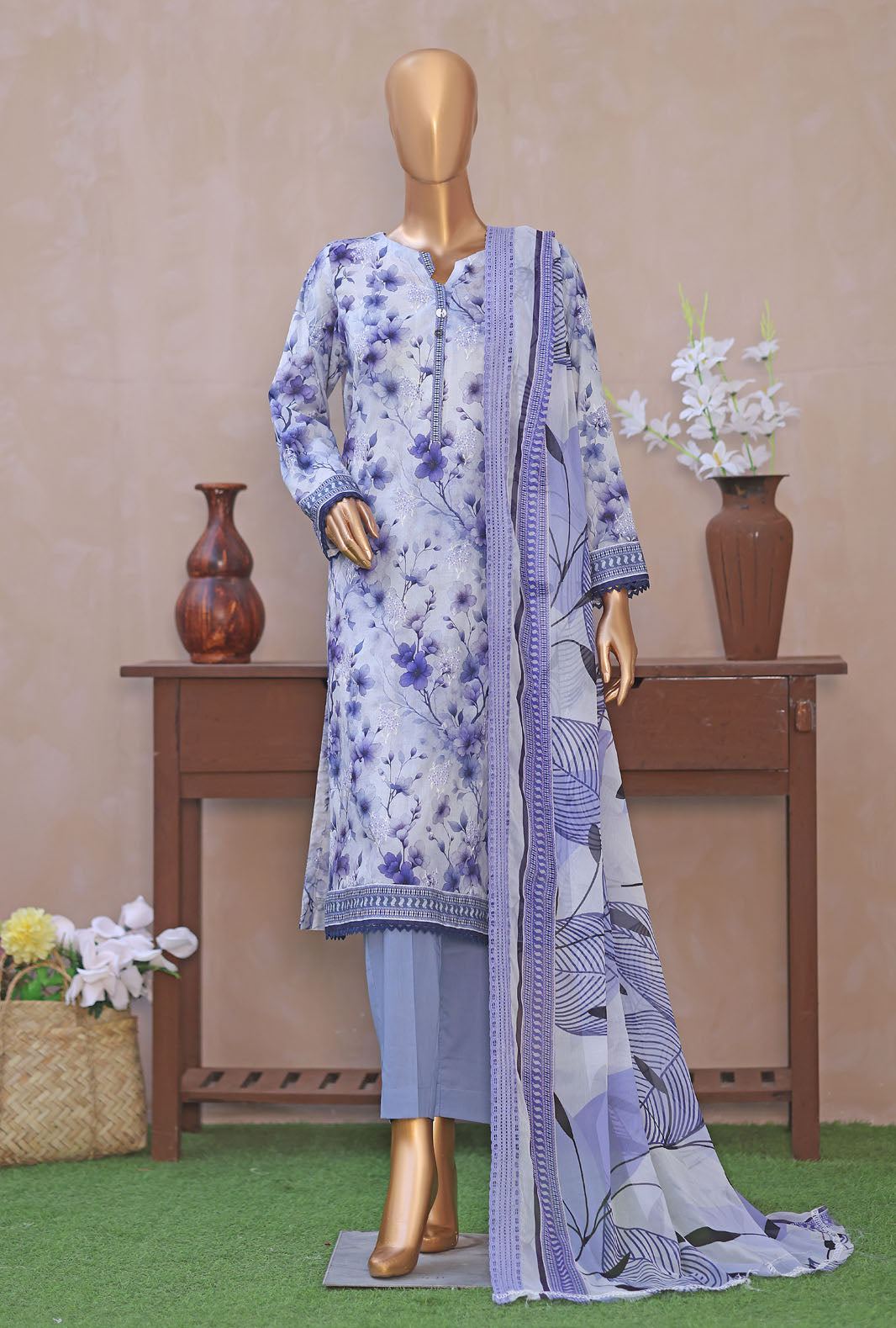 Dhagakari by HZ Textiles Embroidered Lawn Suit Unstitched 3 Piece 2026 DEC - 04
