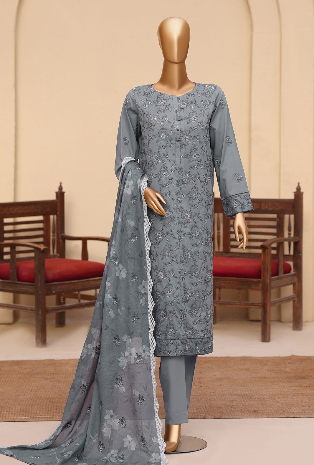 Meeras by HZ Textiles Embroidered Lawn Suit Unstitched 3 Piece Collection 2026 D#-02