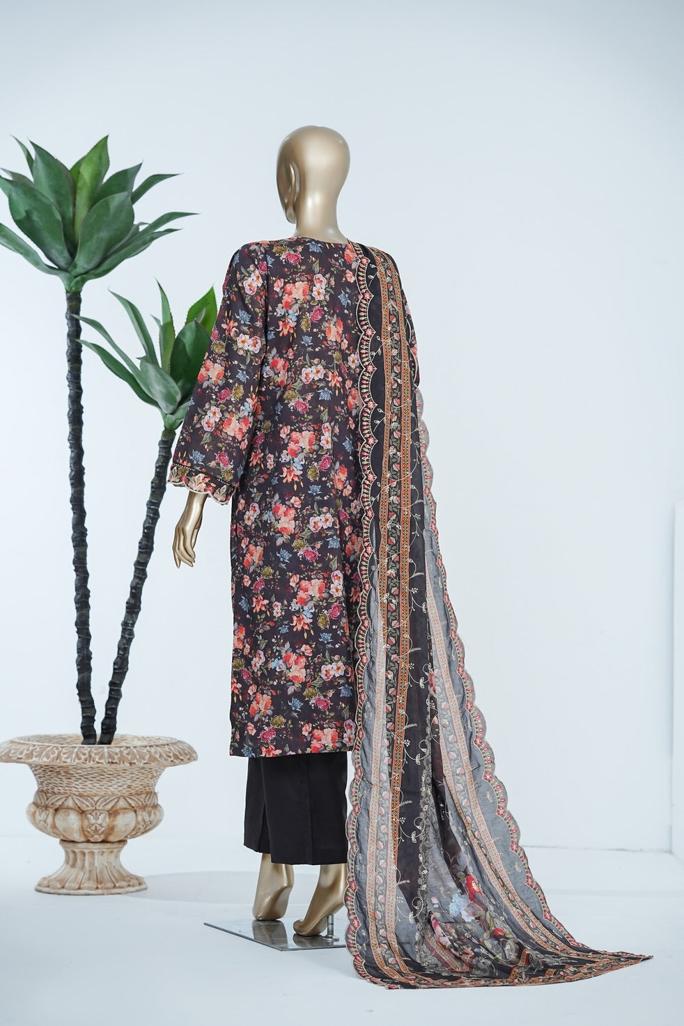 Bin Saeed Luxury Laserkari Chikenkari Lawn With Digital Printed With Embroidery Lawn Dupatta 3Piece Stitched Vol-02 Collection 2026. D#-13