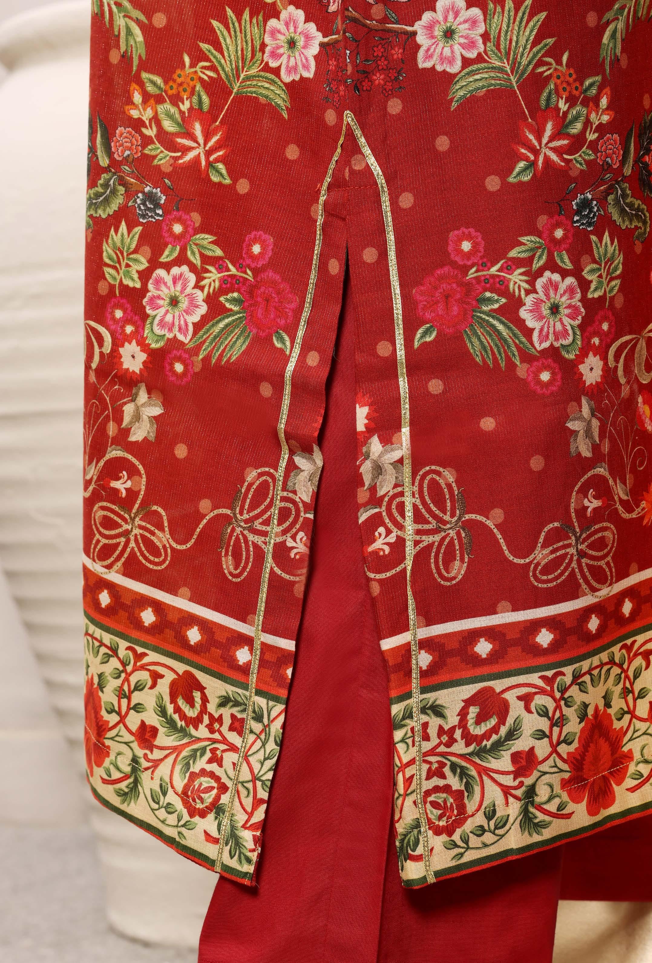 Sadabahar Luxury Chimti Lawn 3Piece Ready To Wear Kaftan Collection KFL-1002