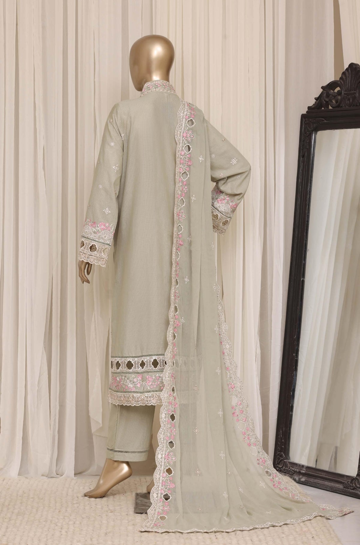 Sadabahar Luxury Slub Lawn Embroidery Stitched Vol-08 Collection 2026. LEL-1009