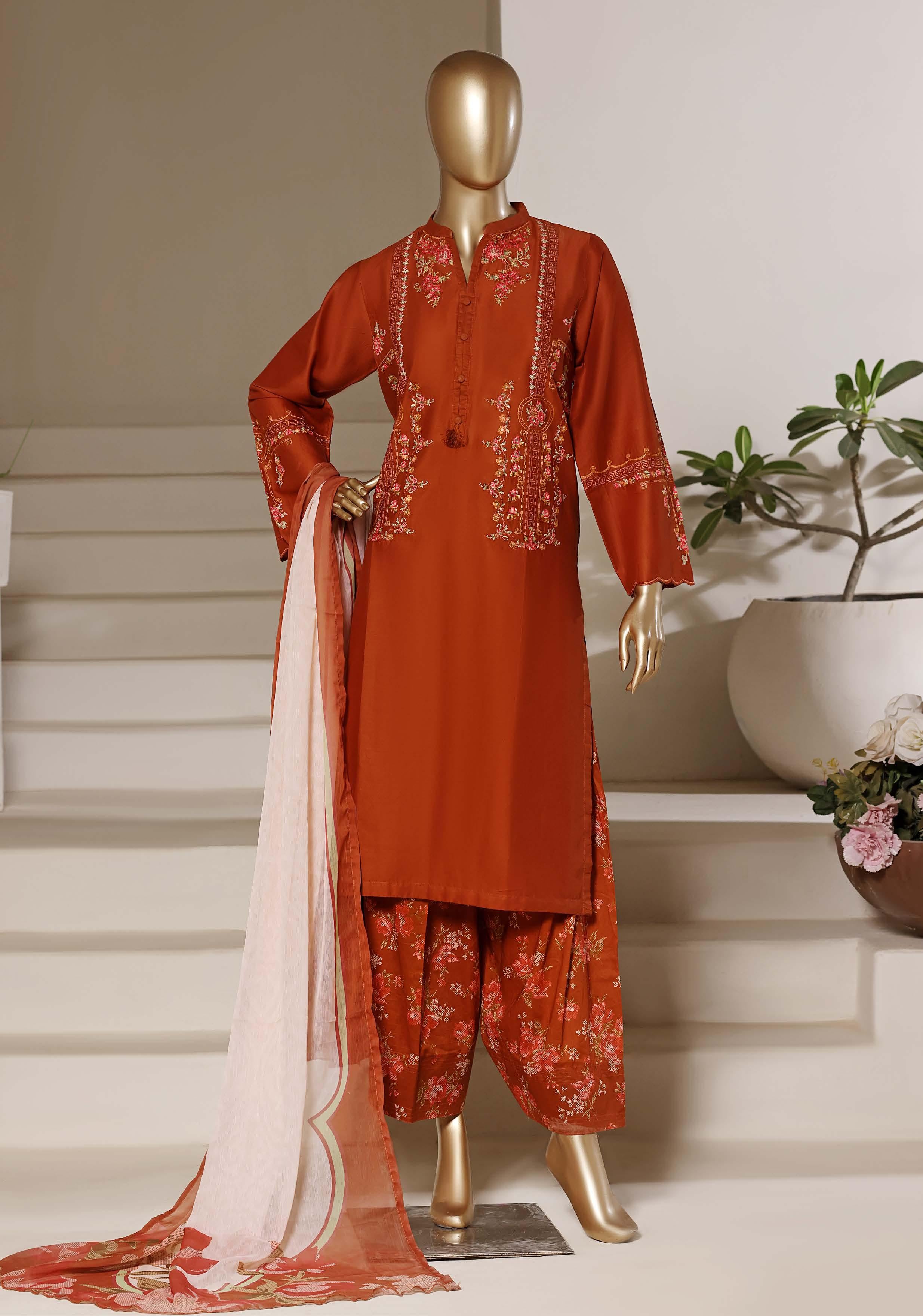 Sadabahar Luxury Eclair Solid  Textured Lawn Embroidery With Digital Printed Chiffon Dupatta With Printed Farshi Shalwar 3Piece Stitched Festive Edition Collection 2026. D#-04