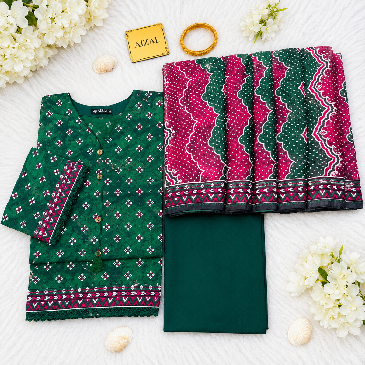 Aizal Luxury Lawn Printed Vol-1 3Piece Stitched Collection 2026 D#-05