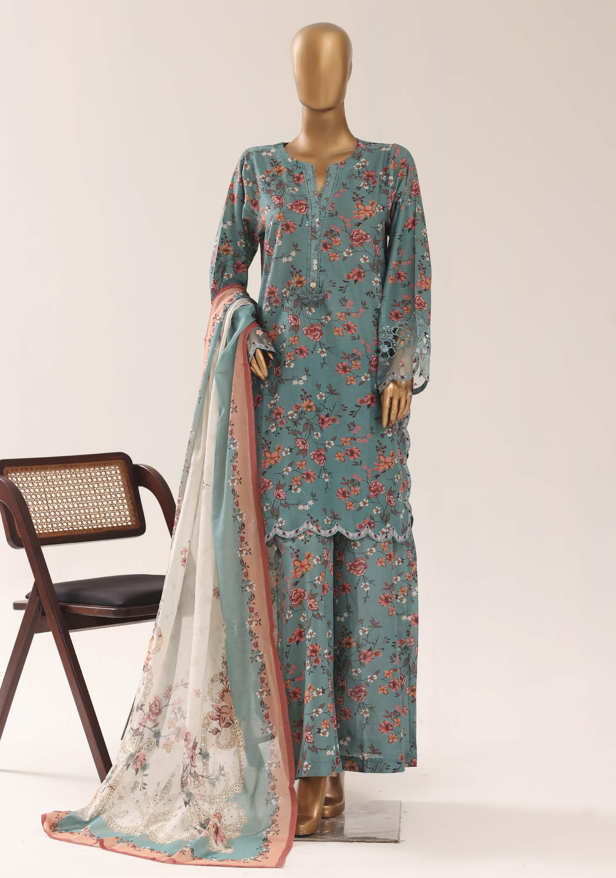 Sadabahar Malika Embroidery Lawn Short Length 3Piece Stitched Vol-08 Collection 2026 D#01