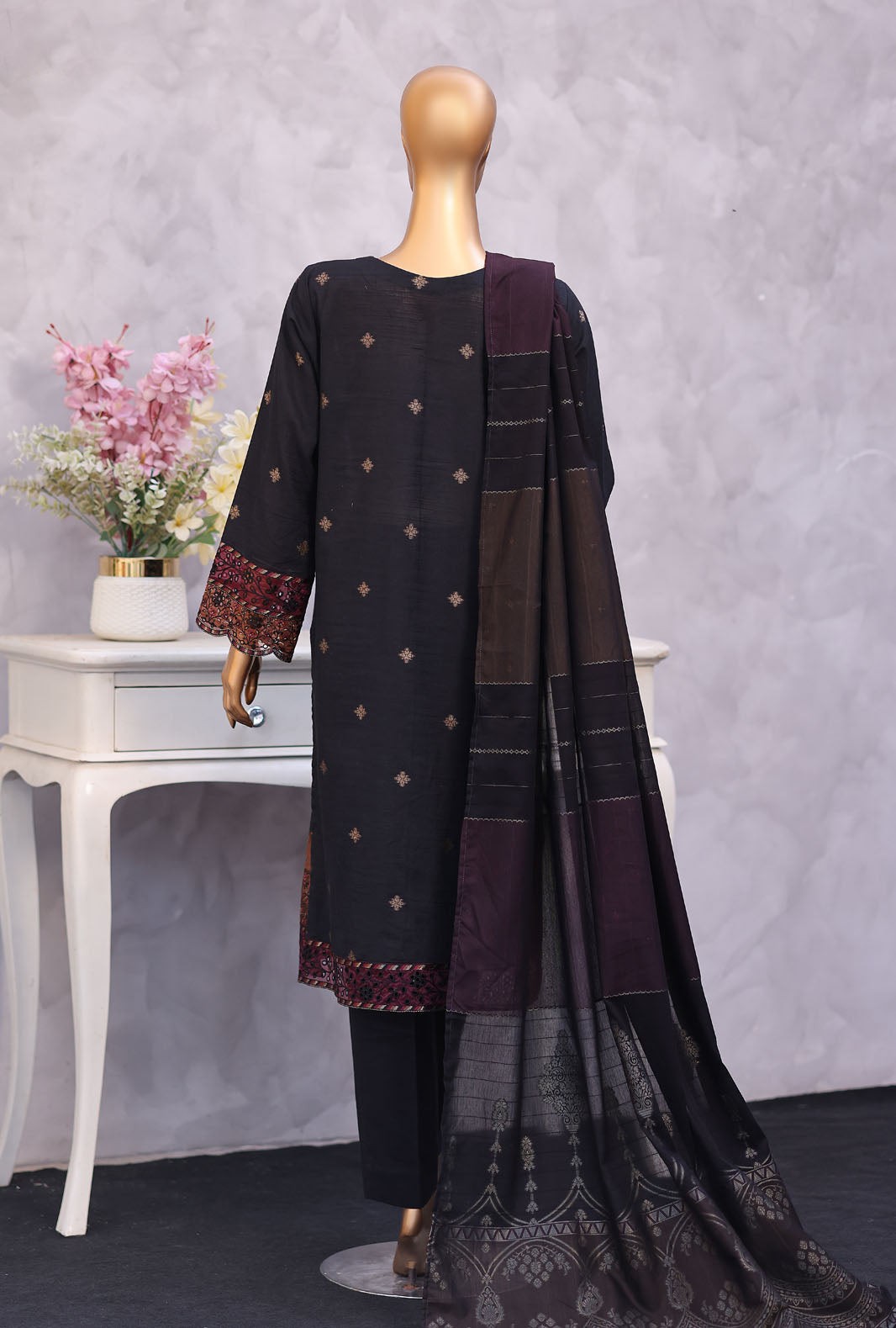Turkish Embroidered Jacquard 3Piece  Unstitched Suit by HZ Textiles 2026 D#-01