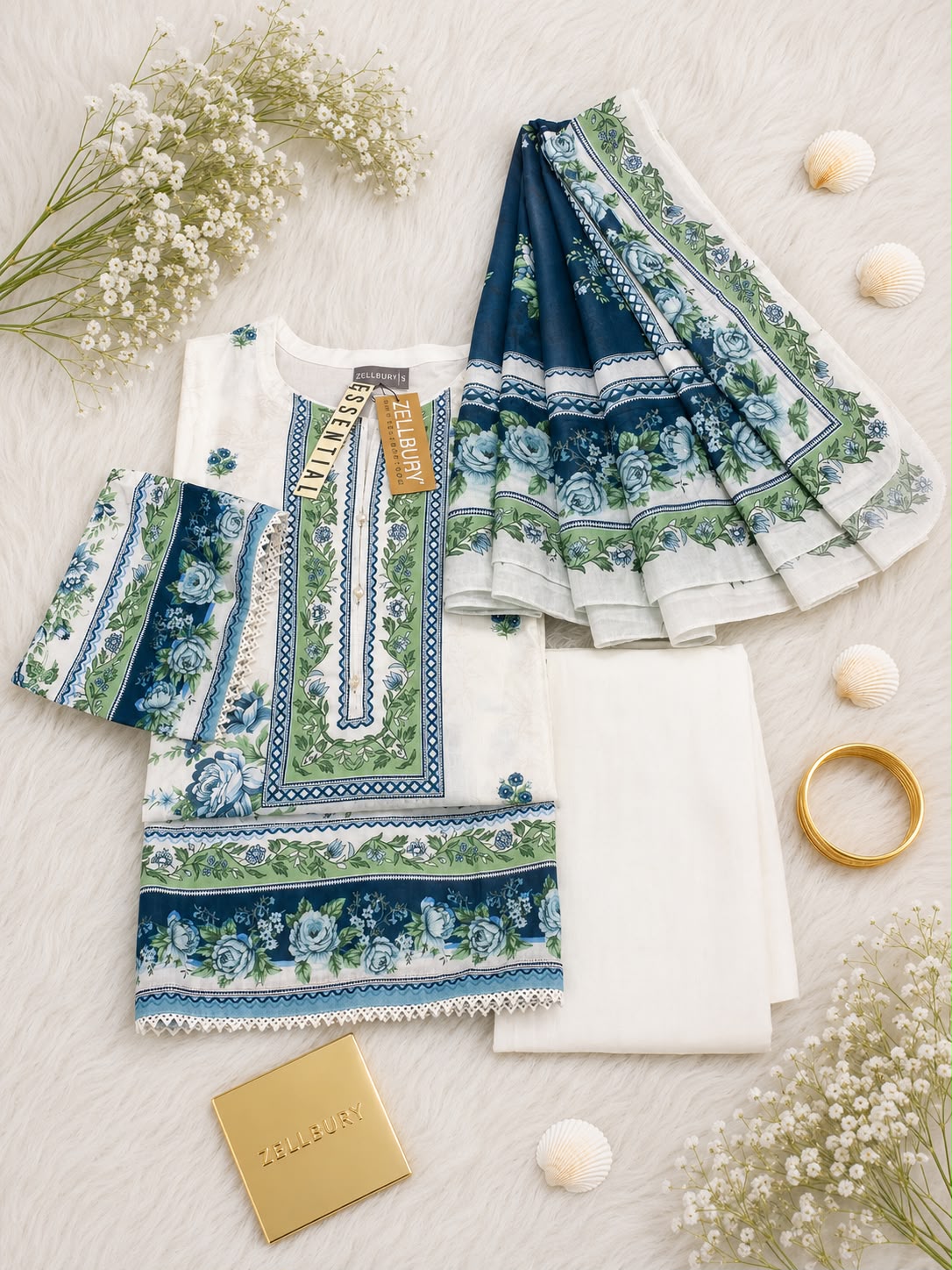 Zellbery Ready To Wear Luxury Lawn Printed 3pcs Stitched COLLECTION 2026 D#-06