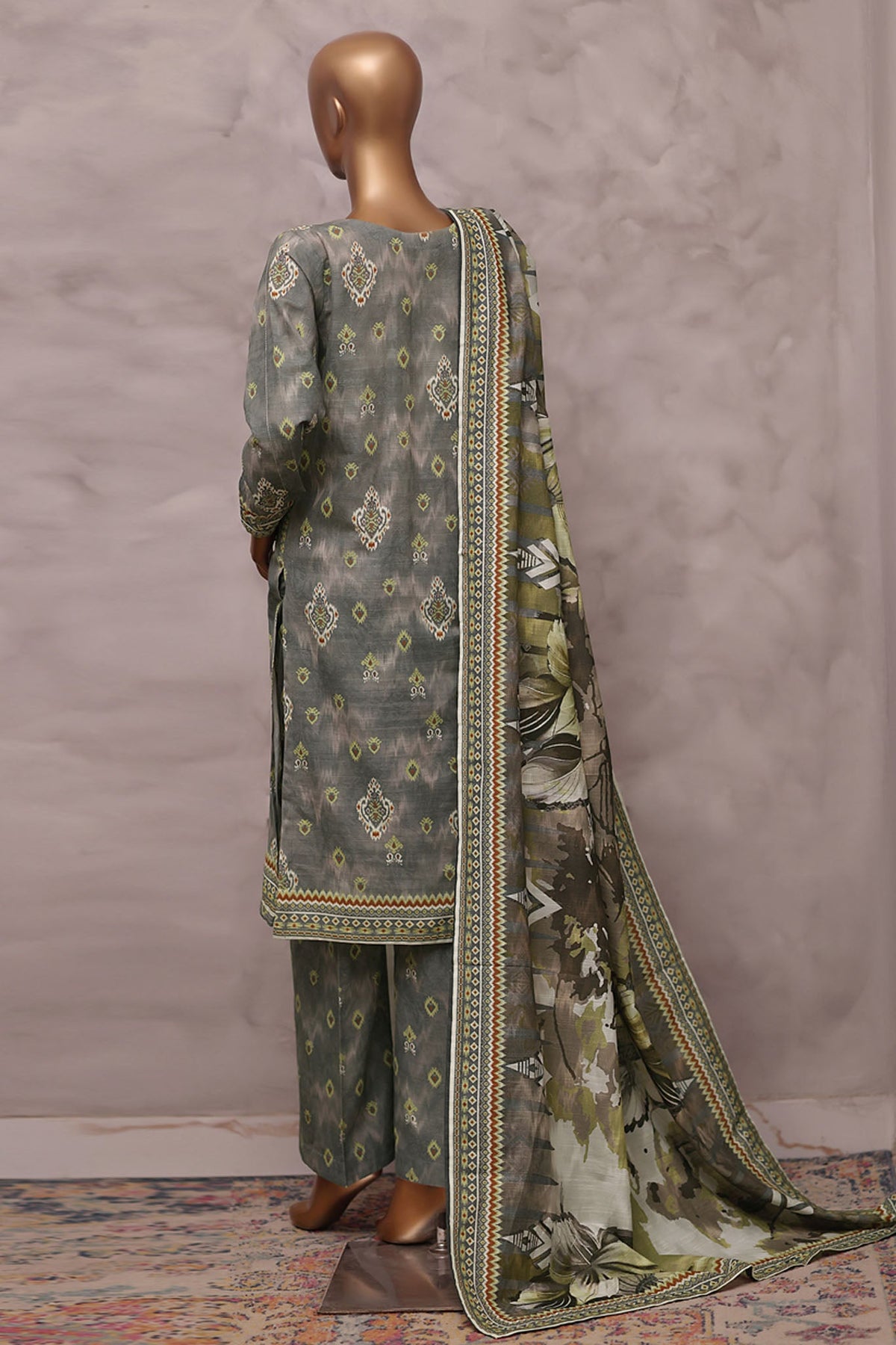 HZ Printed Khadder 3Piece Stitched Vol—1 Collection 2025 D#-02
