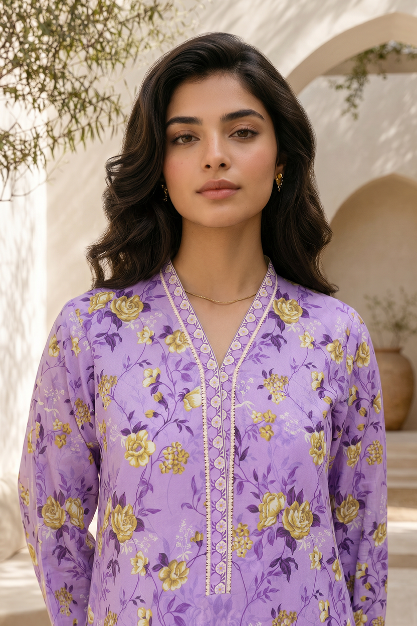 Zellbery Luxury Lawn Printed 3Piece Unstitched Collection 2026 WUS26X38061