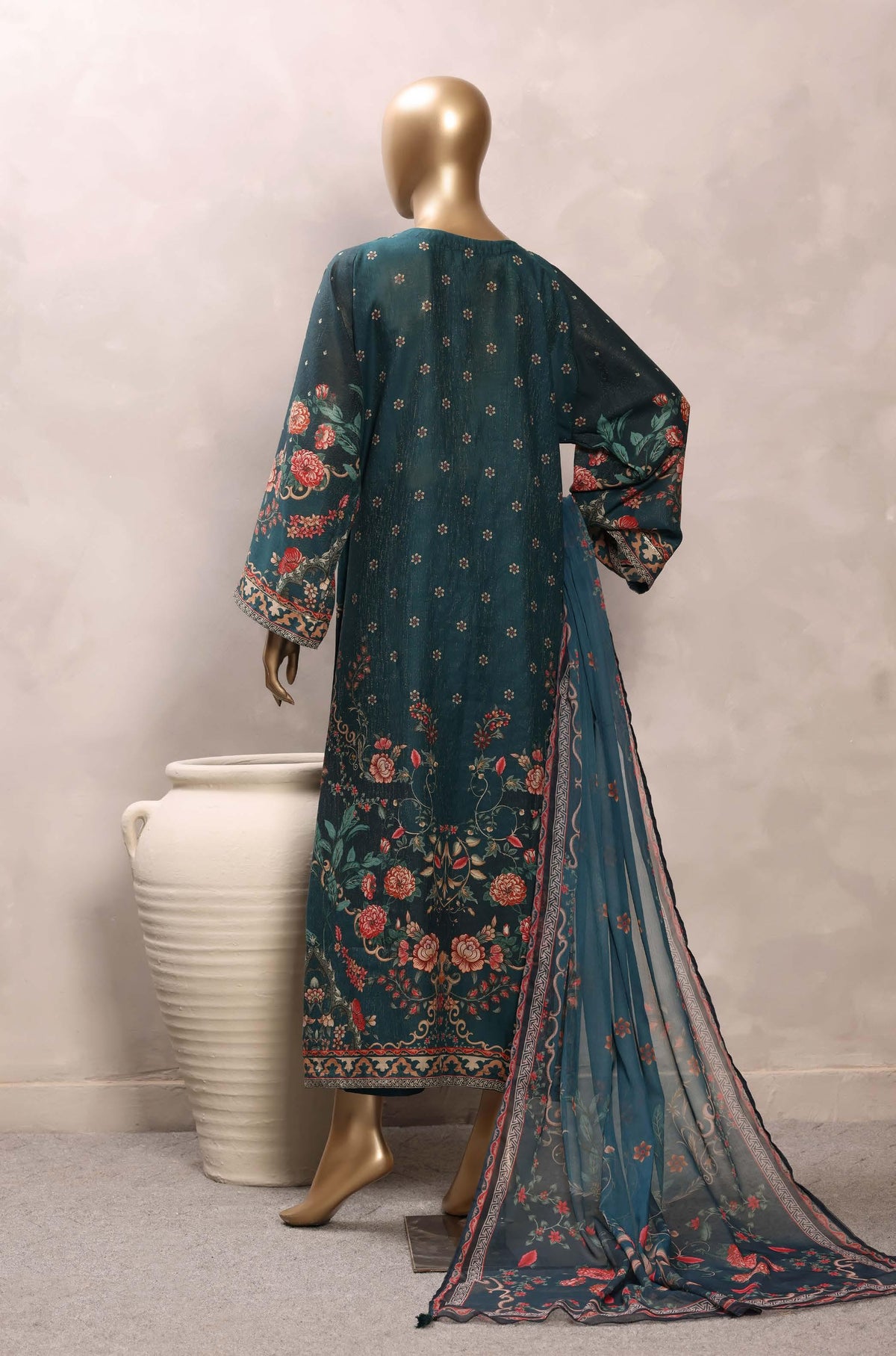 Sadabahar Luxury Chimti Lawn 3Piece Ready To Wear Kaftan Collection KFL-1000