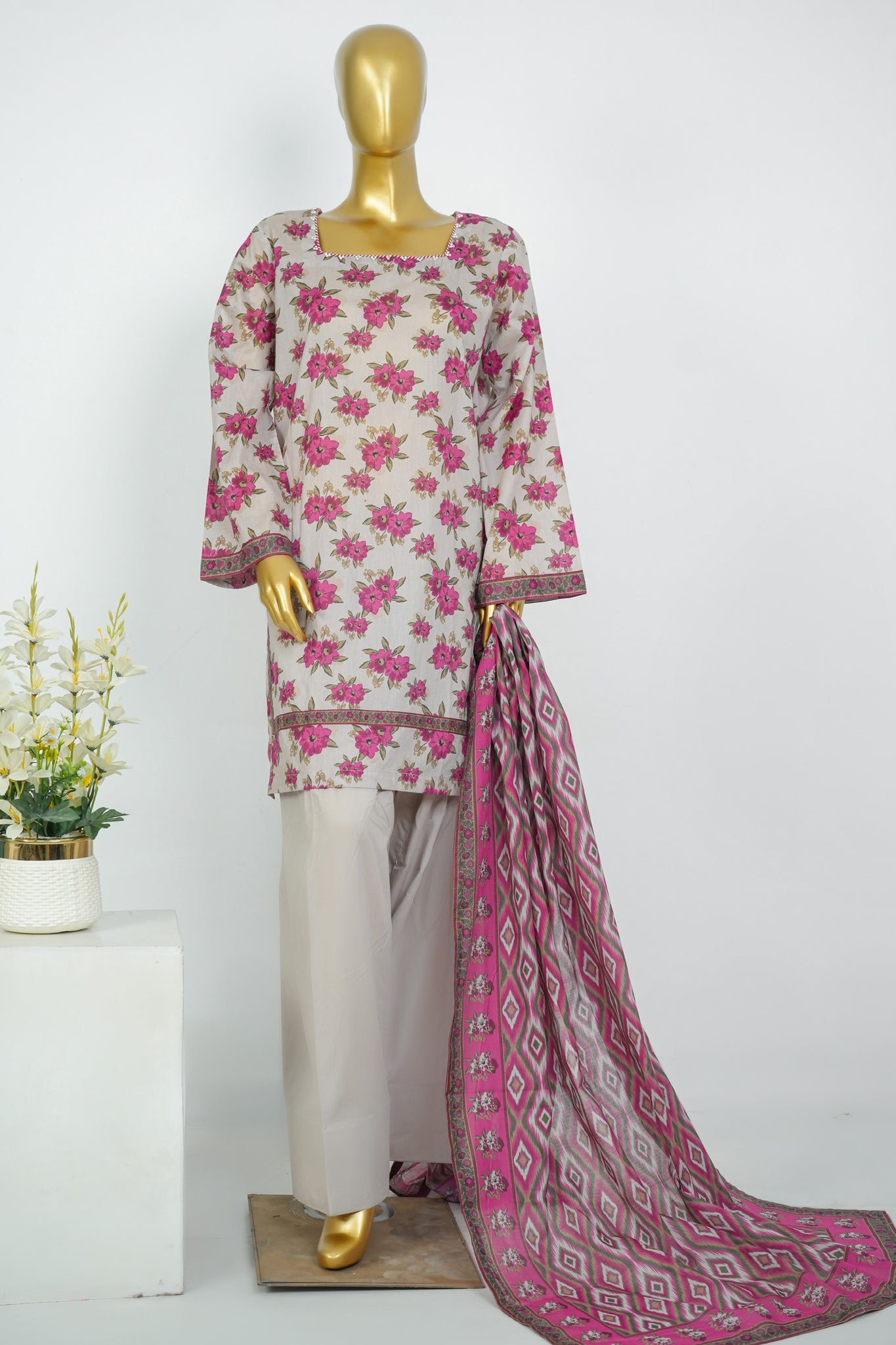 BIN SAEED Luxury Lawn Printed With Farshi Shalwar 3Piece Stitched COLLECTION 2026 D-#28