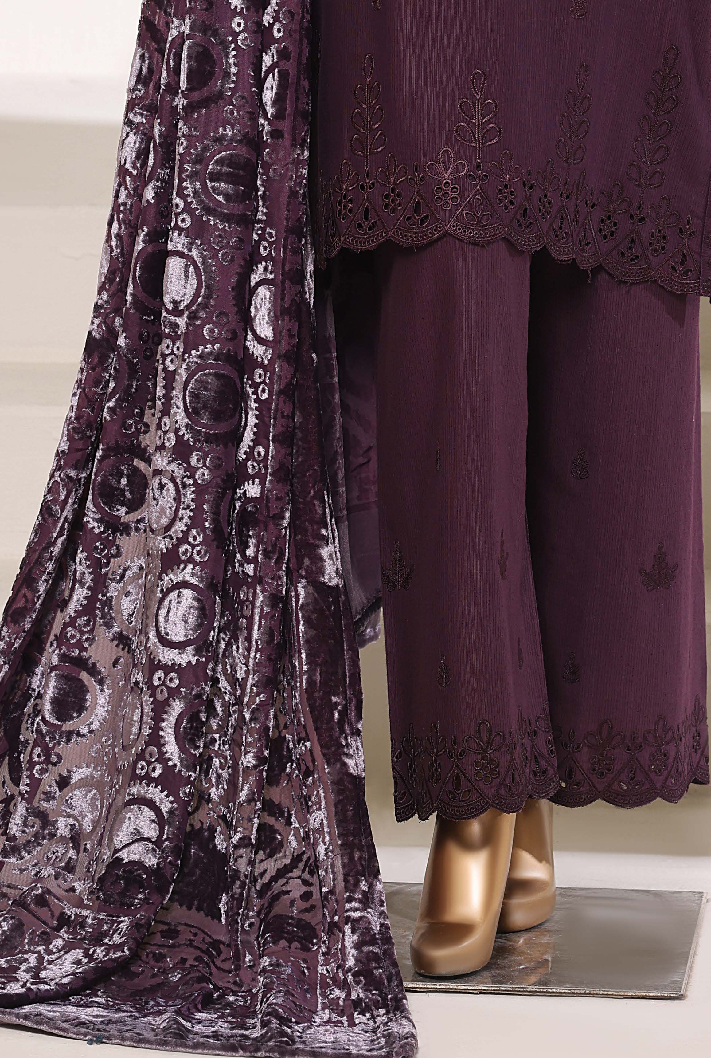 Sadabahar Stitched Embroidery Khaddar 3Piece With Palachi Shwal Collection 2025 LEKP -05