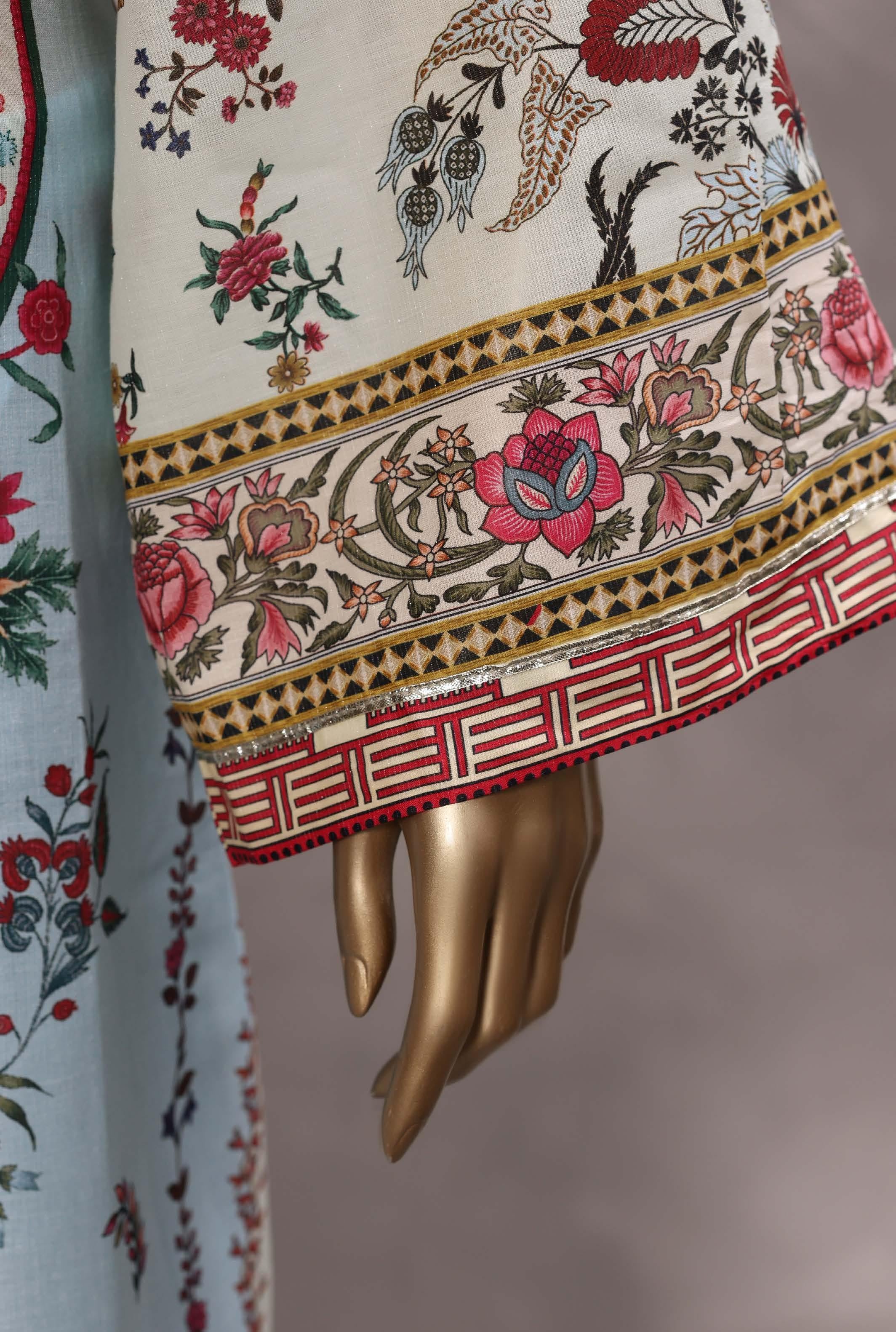 Sadabahar Luxury Chimti Lawn 3Piece Ready To Wear Kaftan Collection KFL-1009