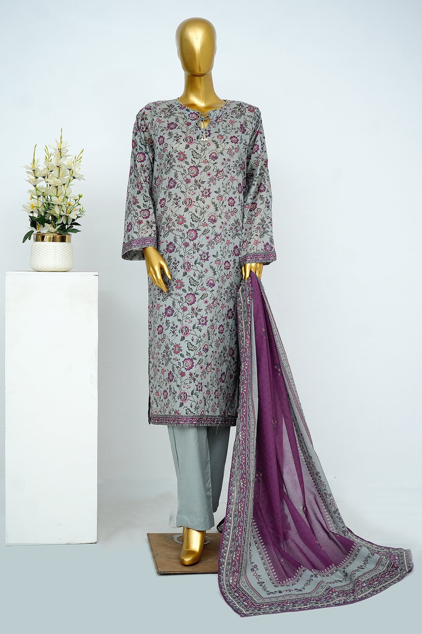 BIN SAEED Luxury Lawn Printed 3pcs Stitched Vol-30 3Piece Stitched COLLECTION 2026 D-#75
