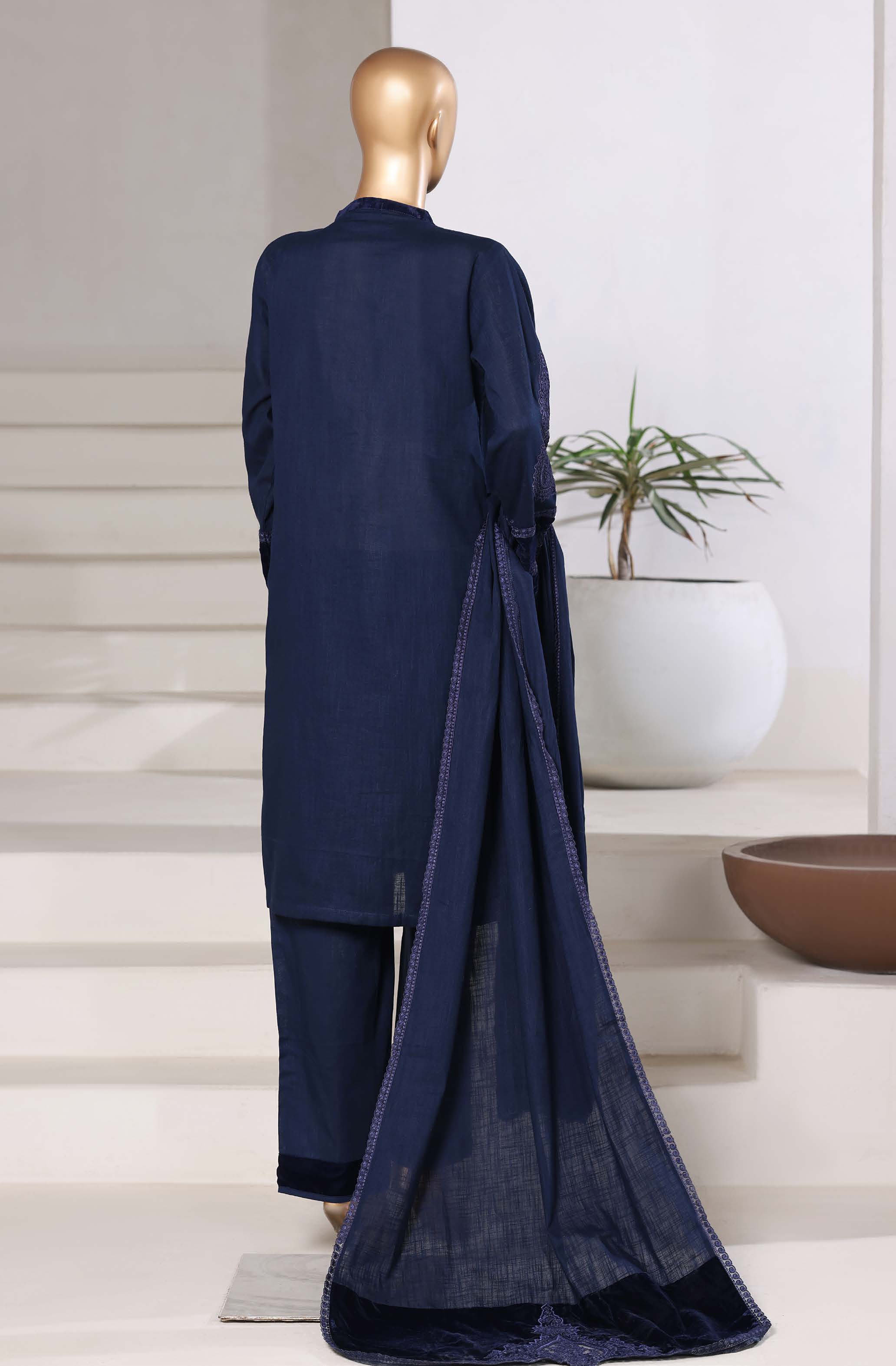 Sadabahar Stitched Premium Winter Cross Slub Texture Fabric With Velvet Collection 2025 CSTV -06