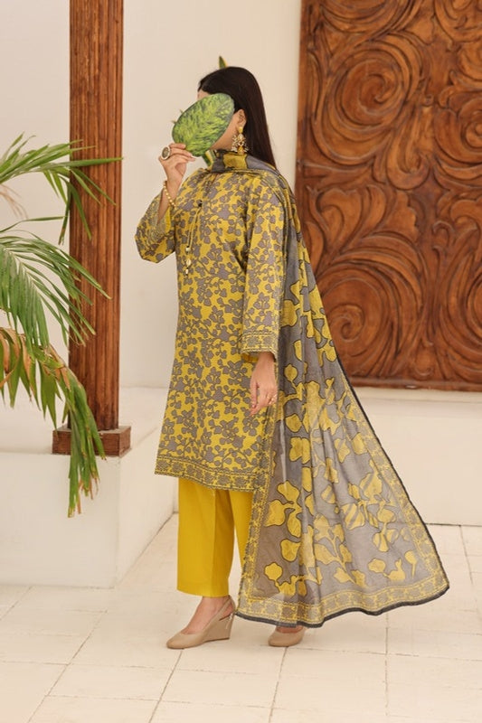 Aizal By Inaya Luxury Lawn Printed Vol-2 3Piece Stitched Collection 2026 AZIN-01