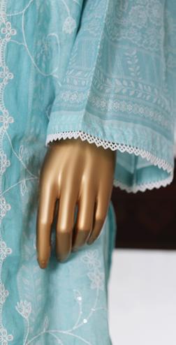 Bin Saeed Luxury Lawn White & White Chickenkari Embroidery 3Piece Stitched COLLECTION 2026. D-10