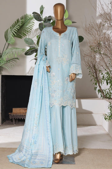 Bin Saeed Luxury Jacquard Lawn Embroidery 3Piece Stitched Collection 2026 D#-06