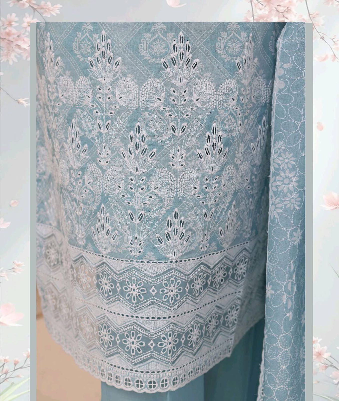HZ Textiles Luxury Printkari Embroidered Lawn Suit Stitched 3 Piece 2026 D#-02